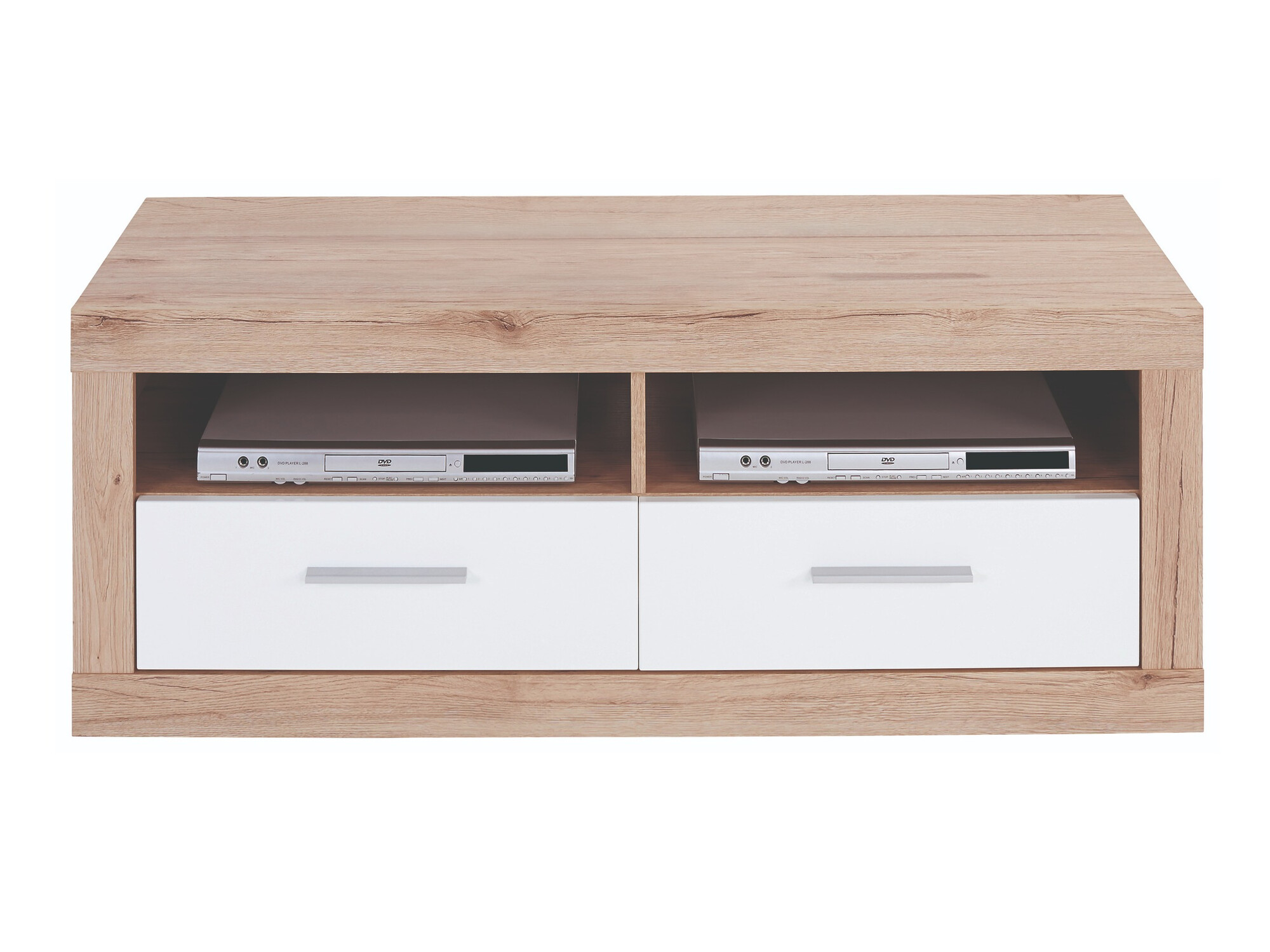 Meuble TV Romfera 102 (Blanc + Chêne de san remo)