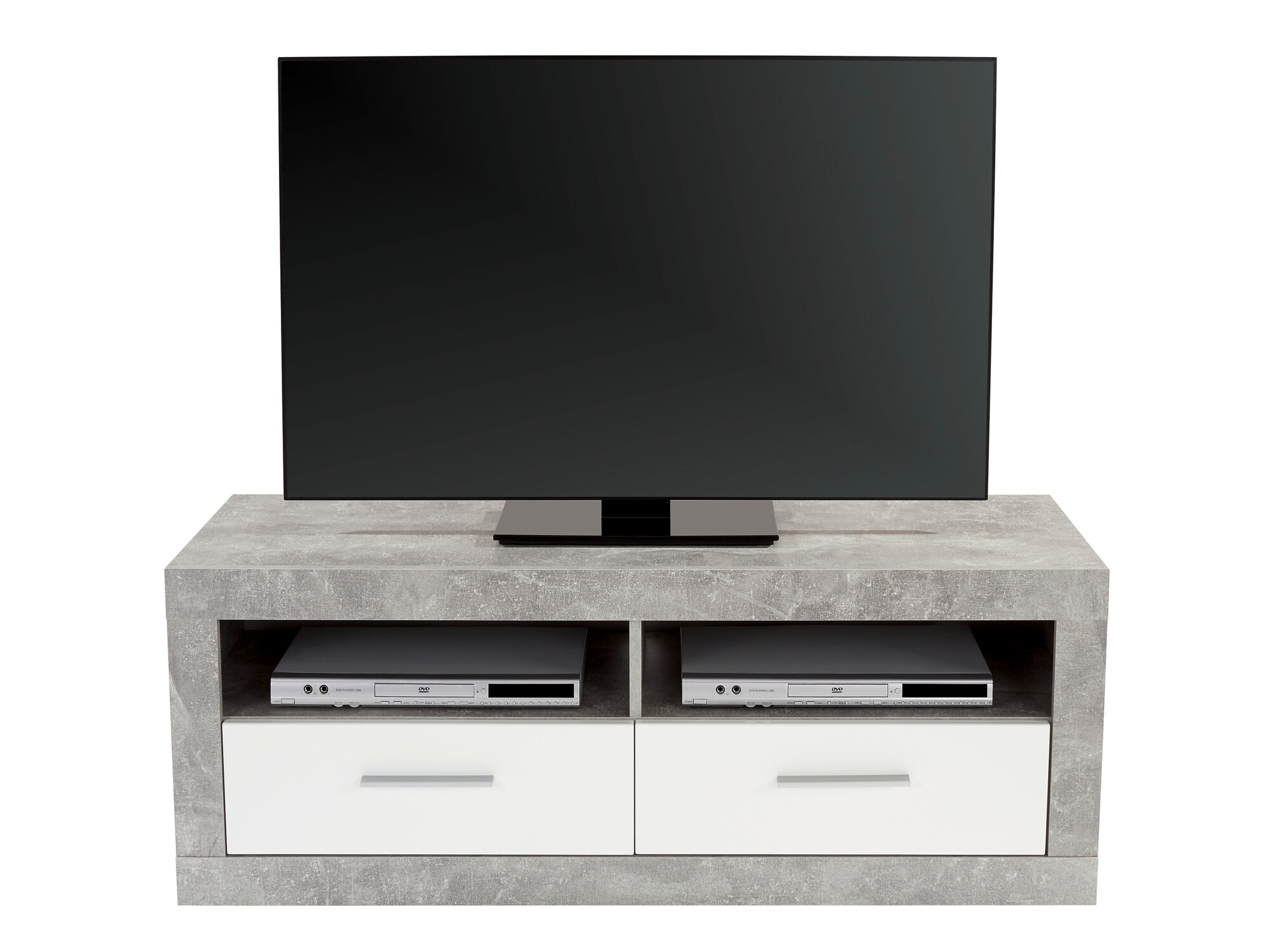 Meuble TV Romfera 102 (Blanc + Gris)