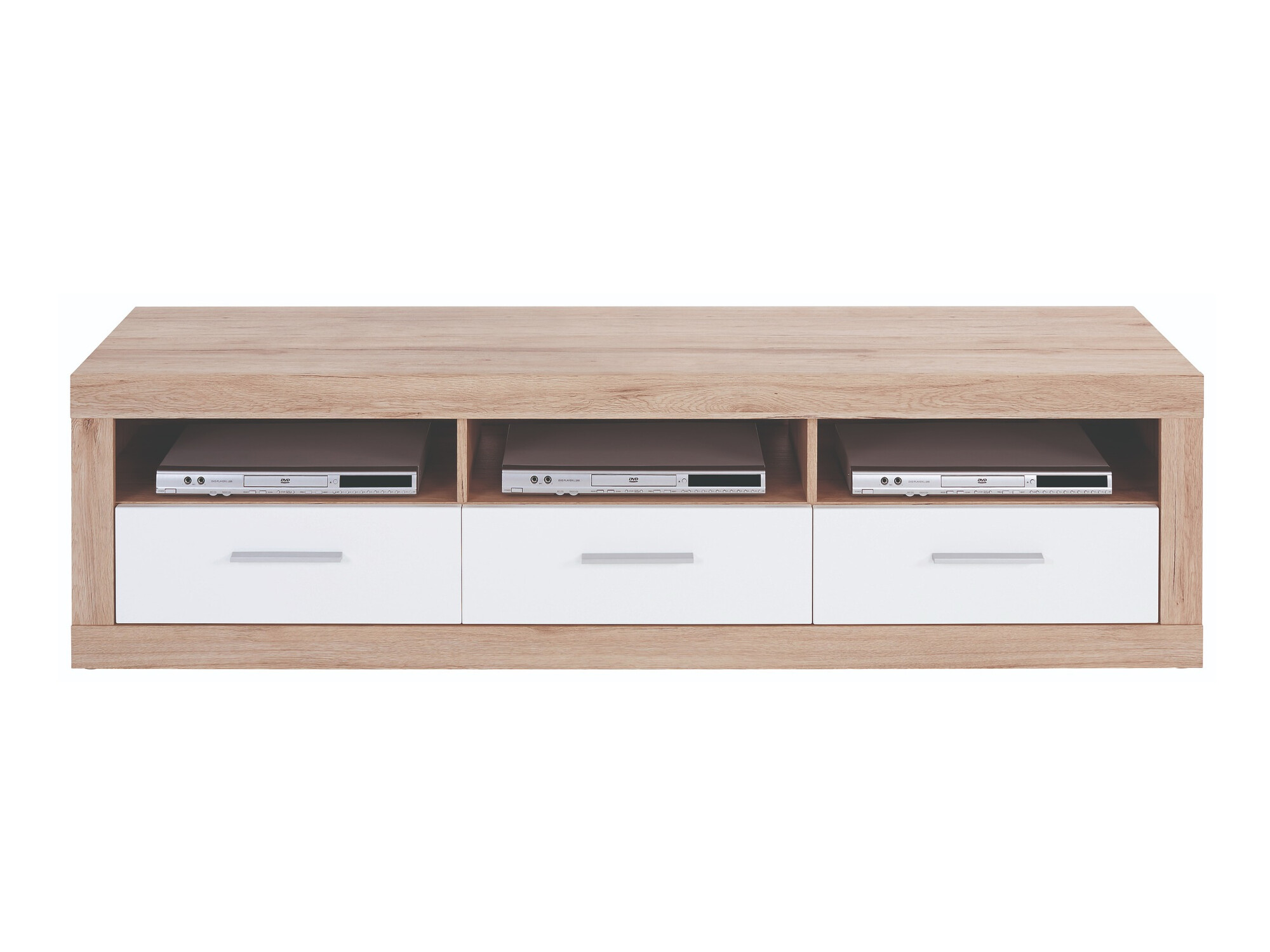 Meuble TV Romfera 103 (Blanc + Chêne de san remo)
