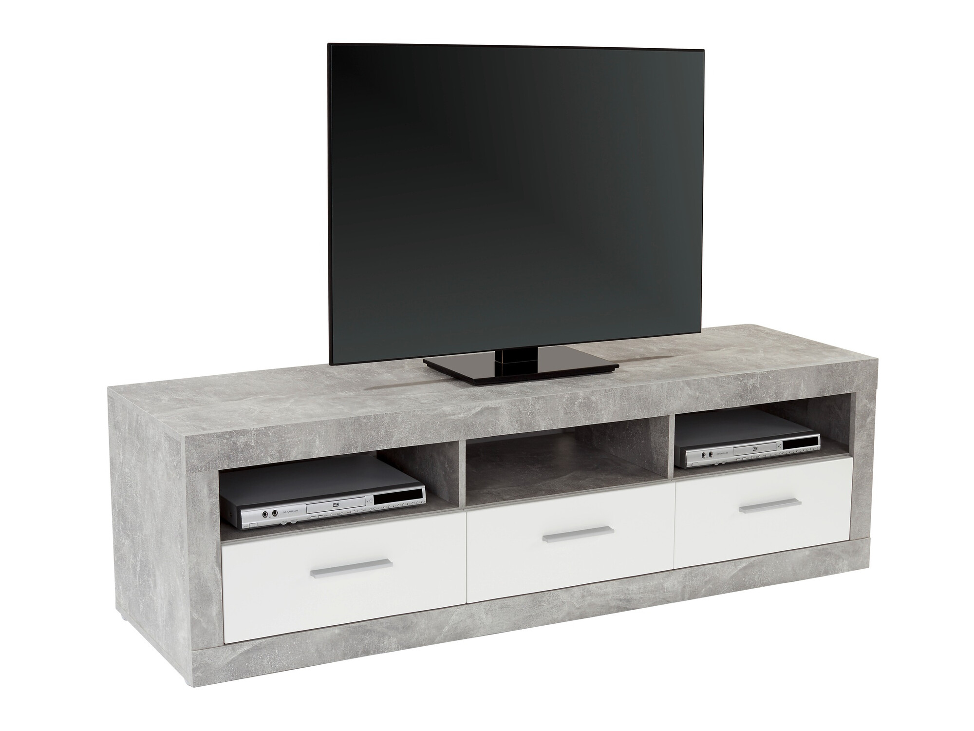 Meuble TV Romfera 103 (Blanc + Gris)