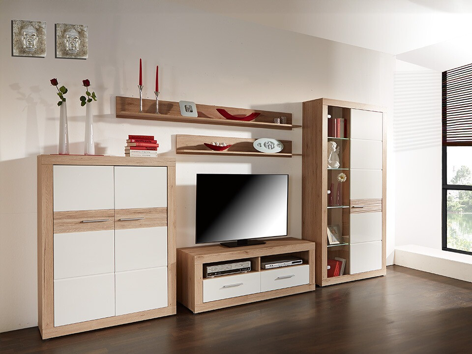 Ensemble de salon Romfera 115 (Chêne de san remo + Blanc)