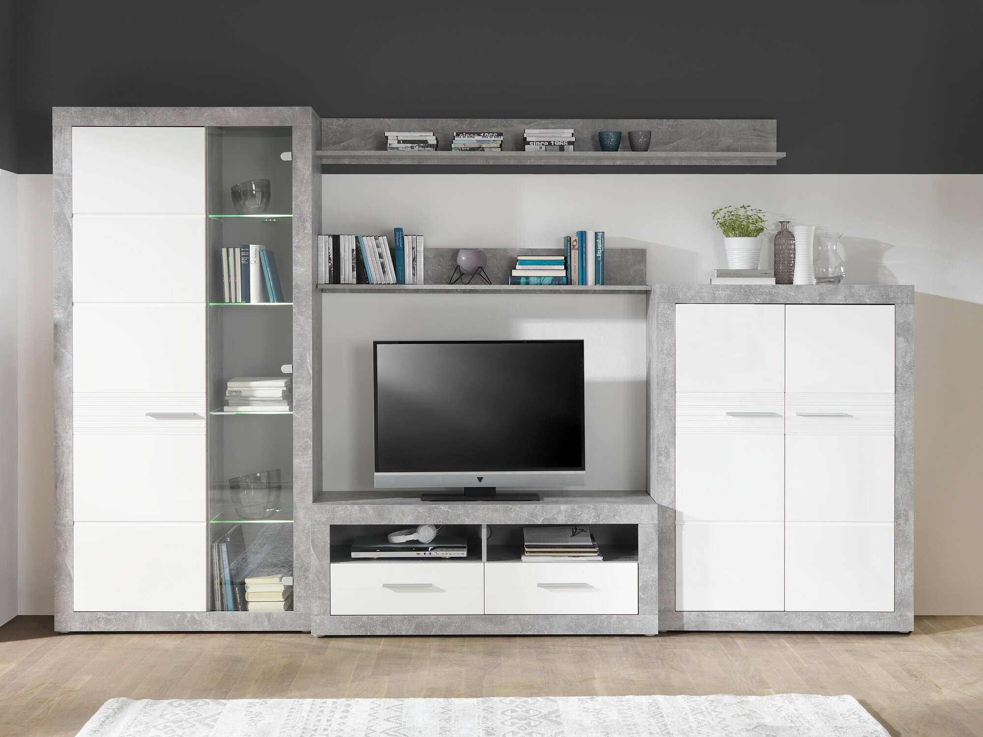 Ensemble de salon Romfera 115 (Gris + Blanc)