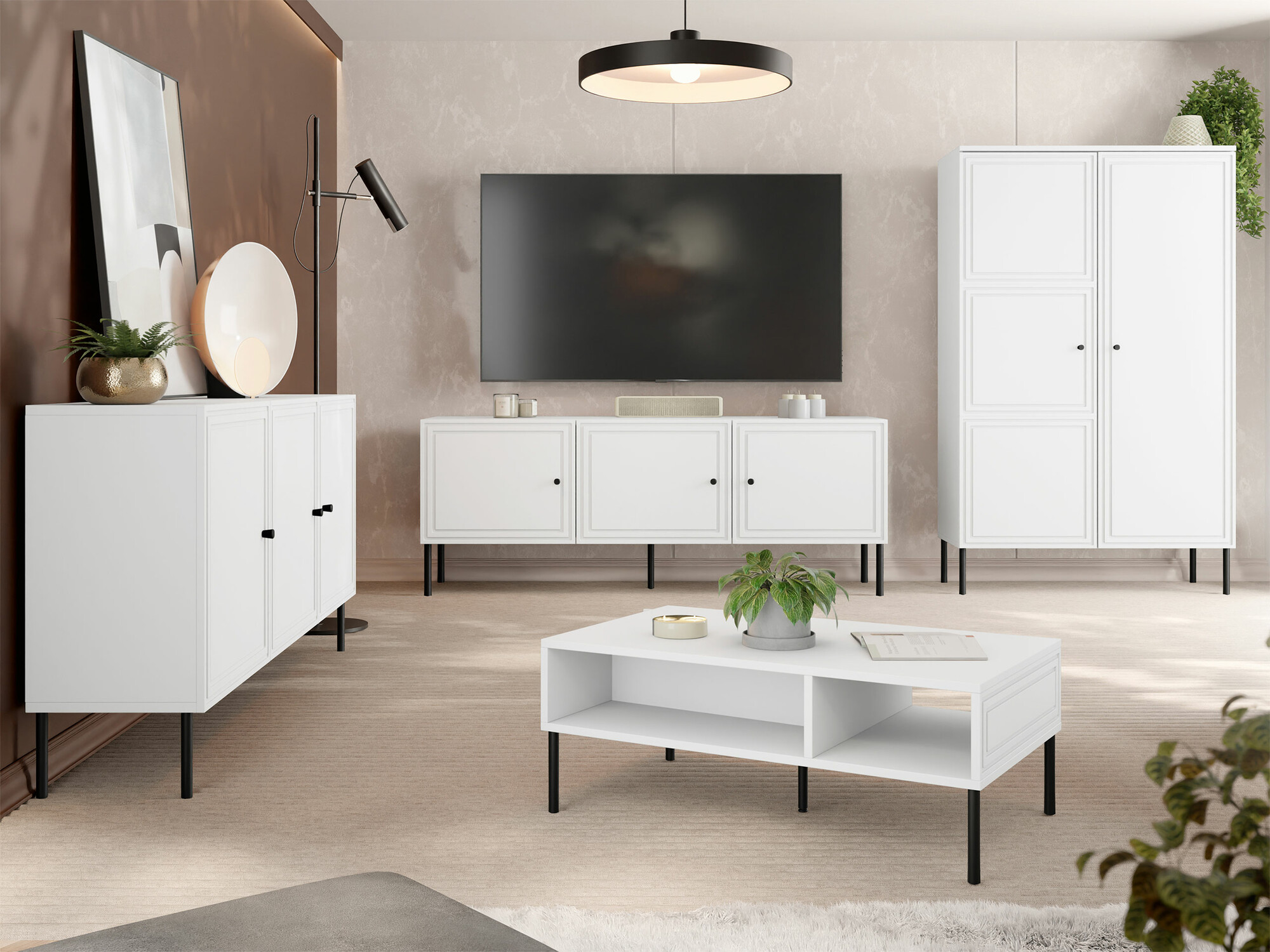 Ensemble de salon Celra (Blanc)