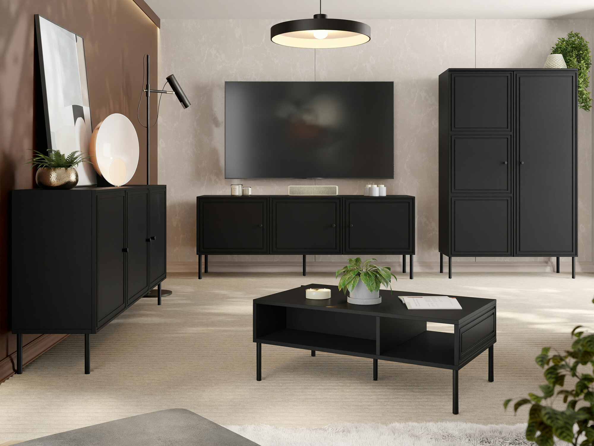 Ensemble de salon Celra (Noir)