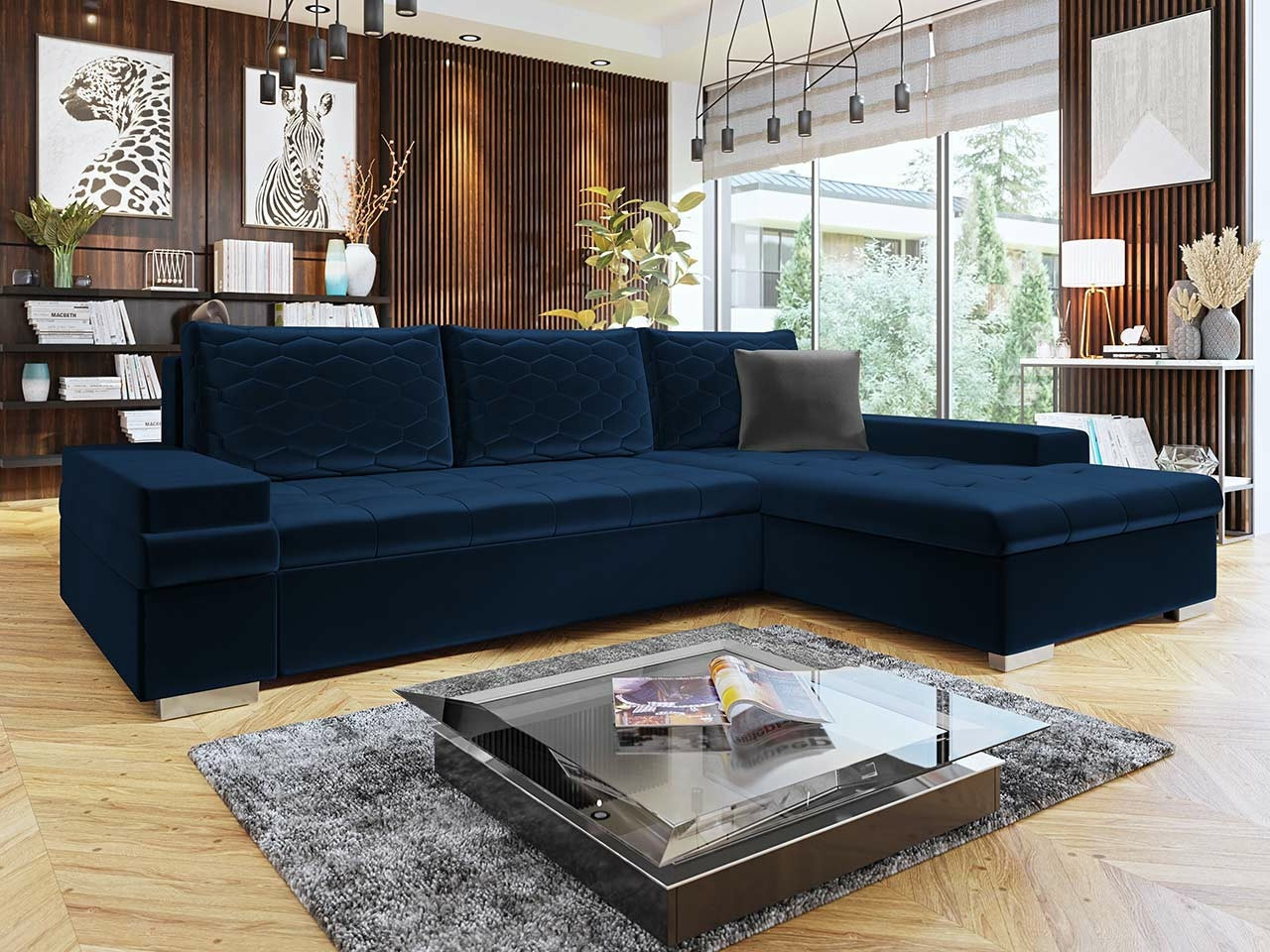 Canapé d'angle Comfivo Olivetum III (Magic Velvet 2216 + Magic Velvet 2216 + Magic Velvet 2217)
