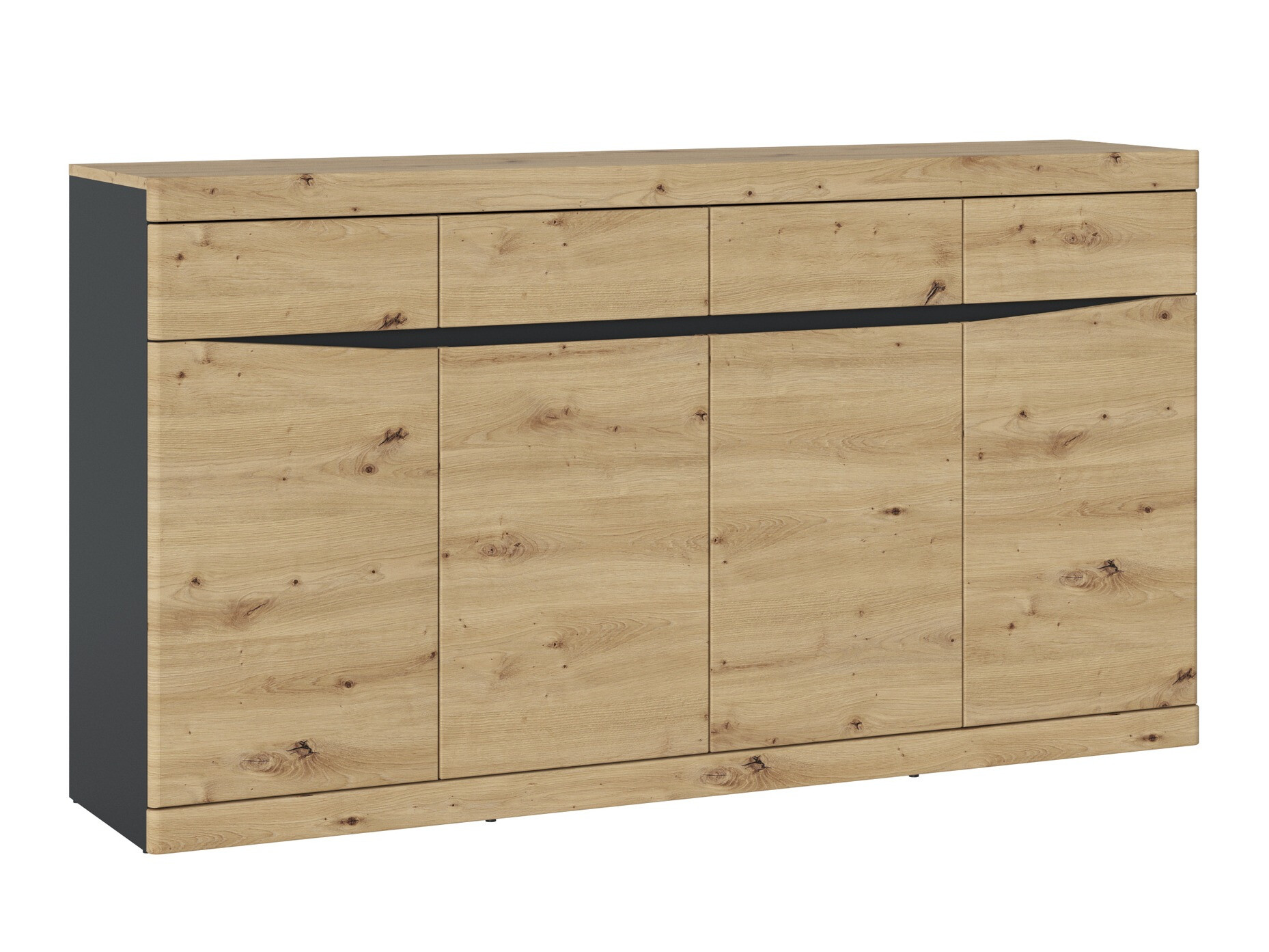 Commode Venlori 124 (Anthracite + Chêne Artisan)