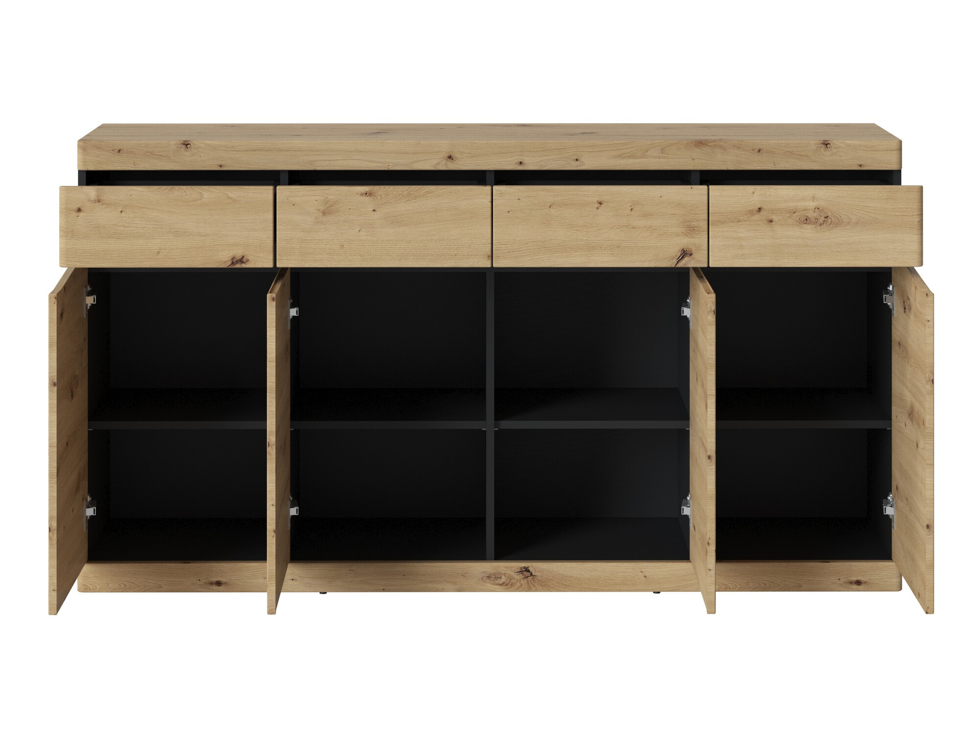 Commode Venlori 124 (Anthracite + Chêne Artisan)