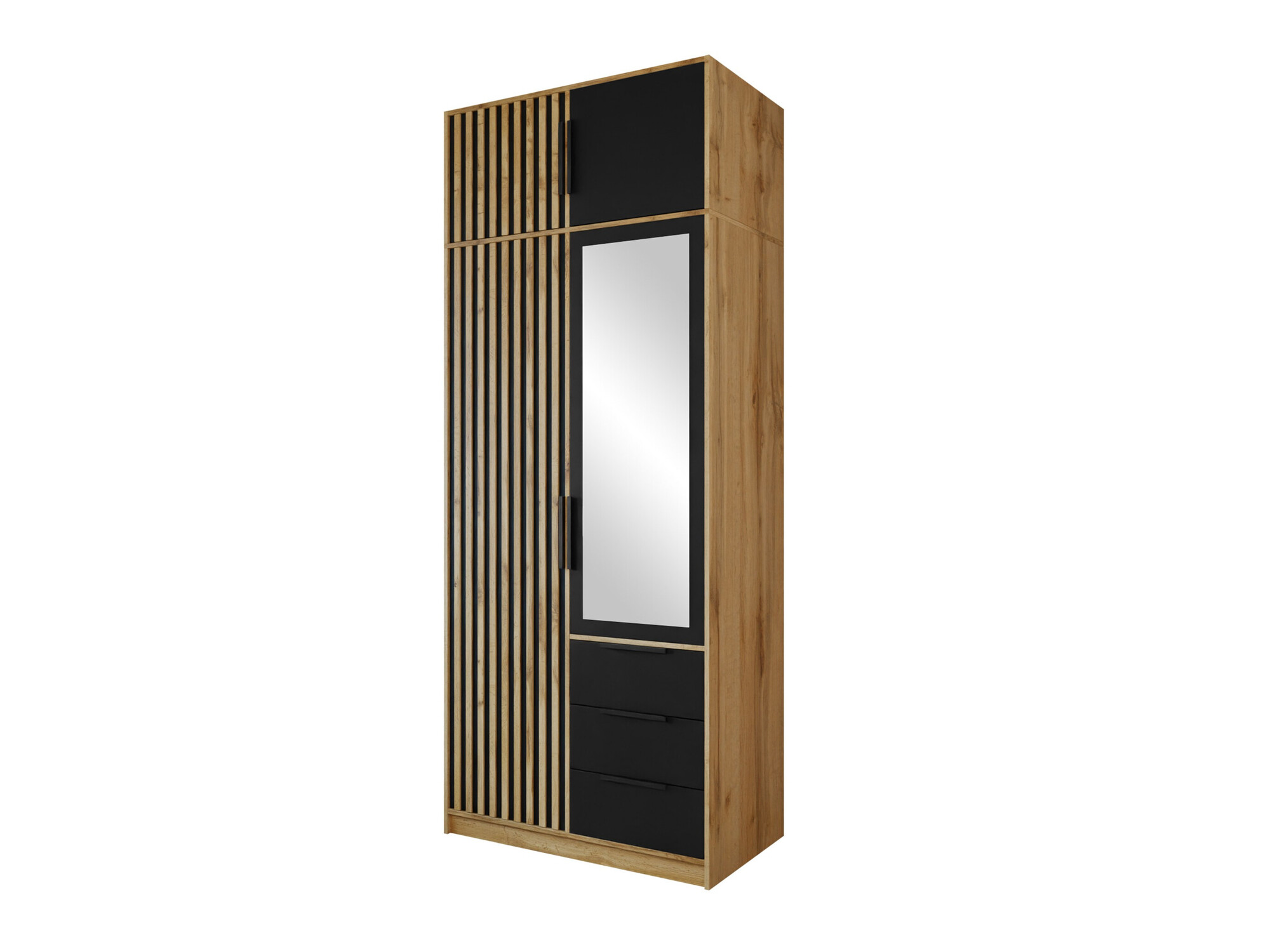 Armoire Collis (Chêne wotan + Noir)