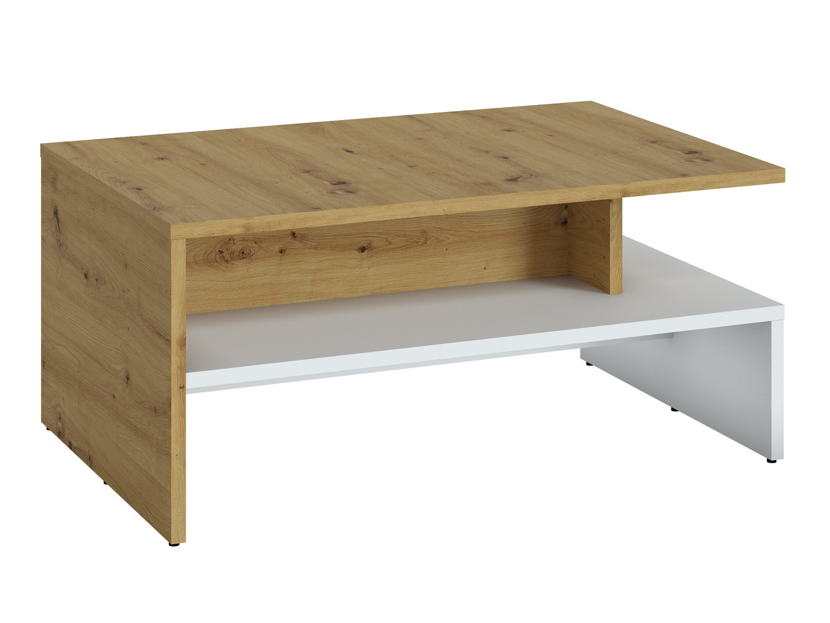 Table basse Ontario 127 (Blanc + Chêne Artisan)