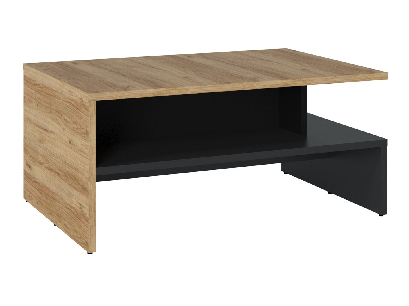 Table basse Ontario 127 (Noir mat + Catania chêne)