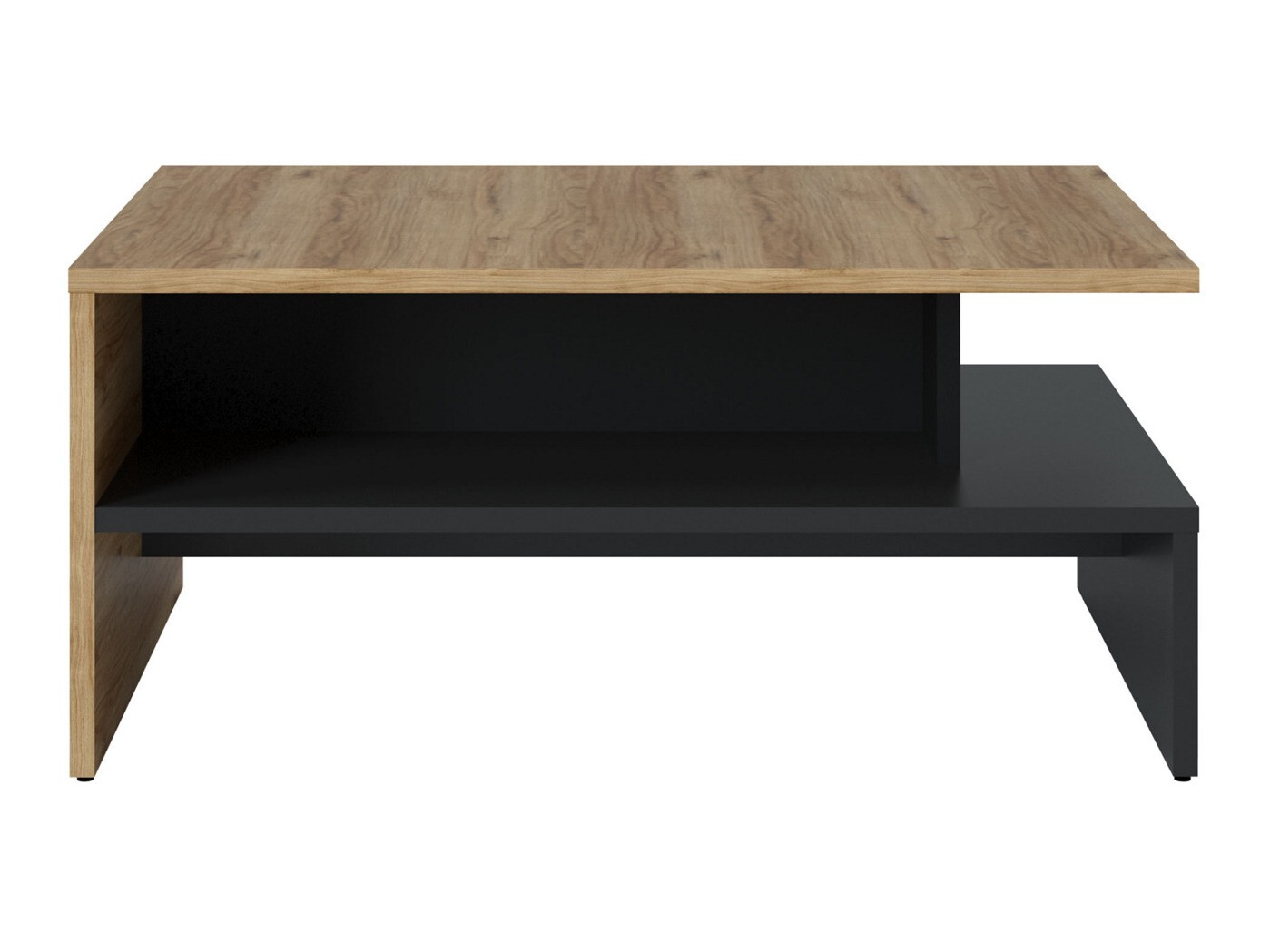 Table basse Ontario 127 (Noir mat + Catania chêne)