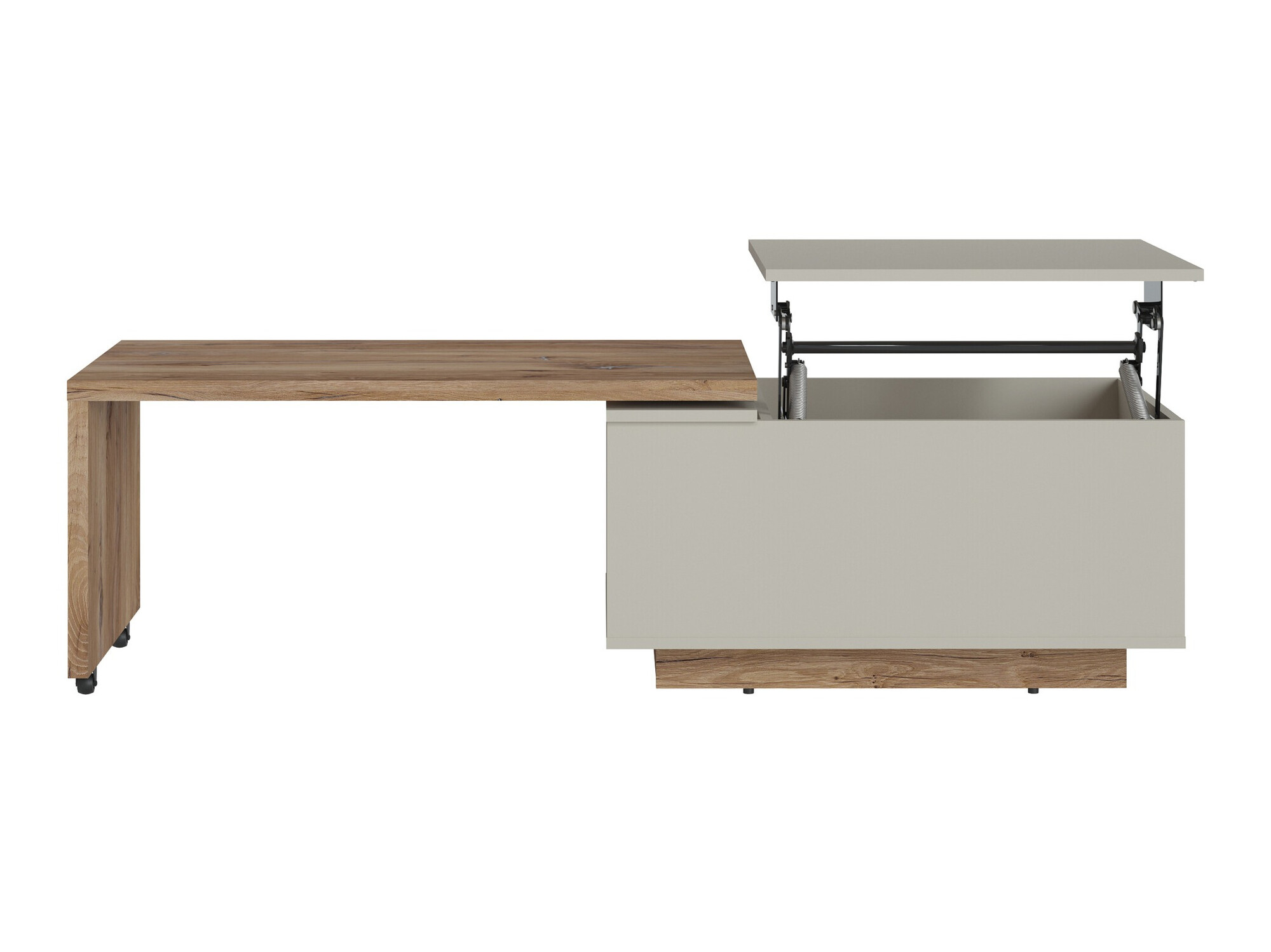 Table basse transformateur Ontario 133 (Gris + Chêne foncé)