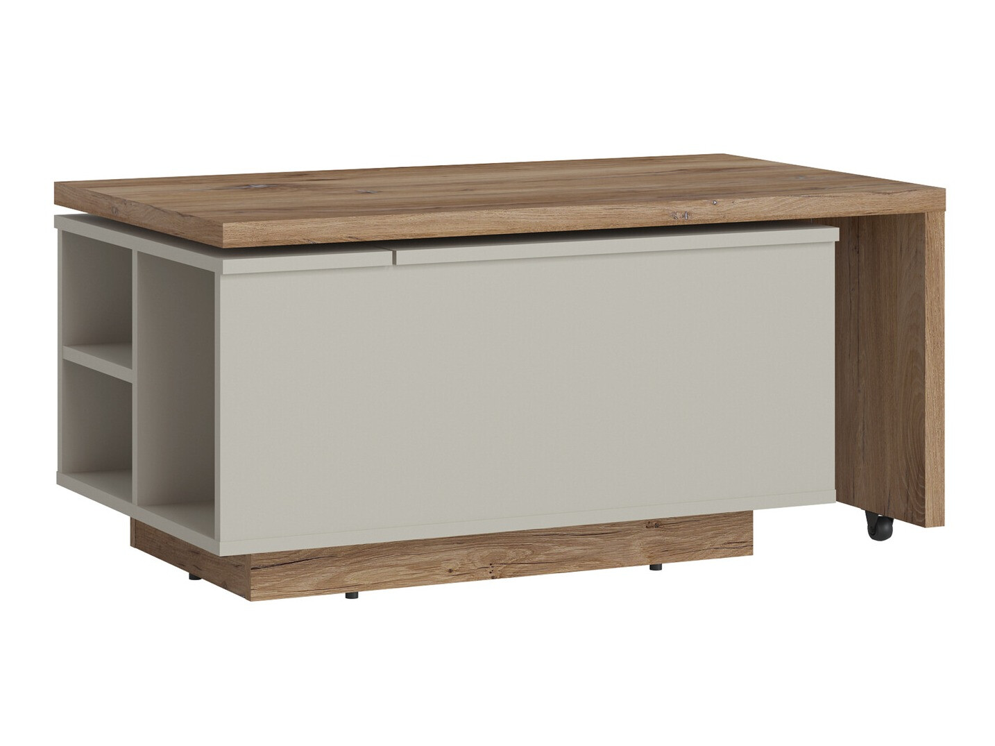 Transforming table basse Ontario 133 (Gris + Chêne foncé)
