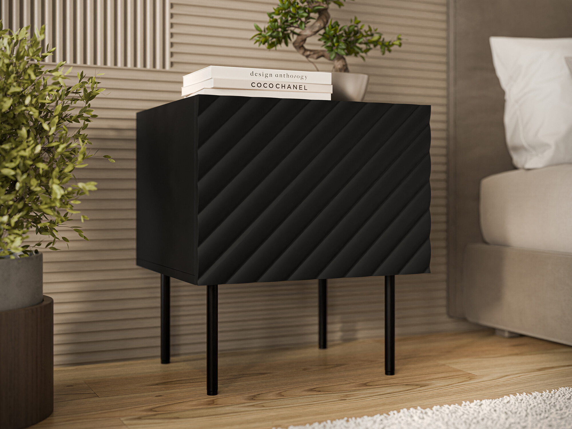 Ensemble de tables de chevet Sillen (Noir)