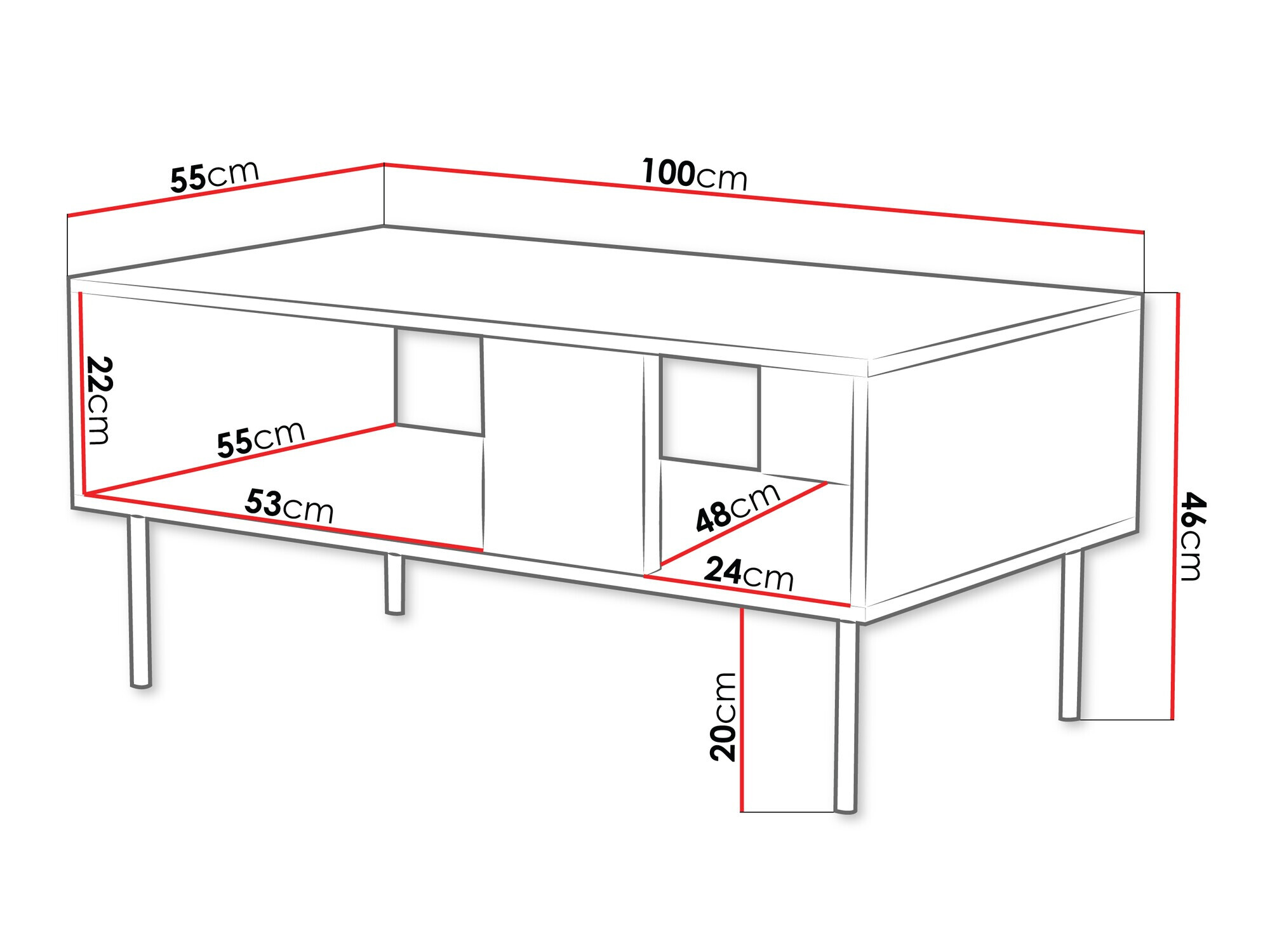 Table basse Sillen (Blanc)