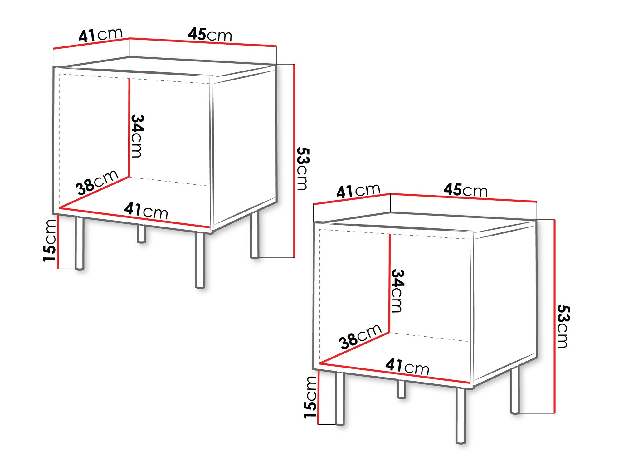 Ensemble de tables de chevet Melala 108
