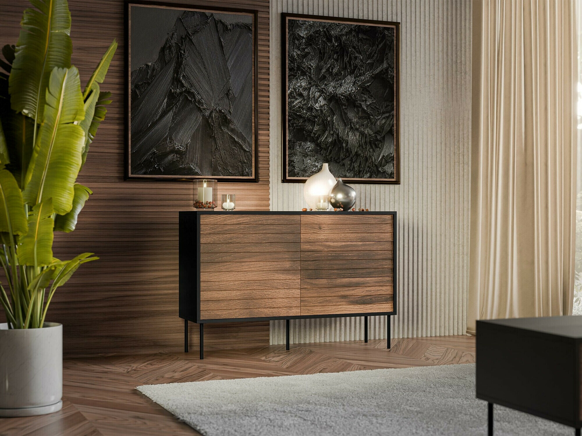 Commode Flosoru 101 (Noyer + Noir)