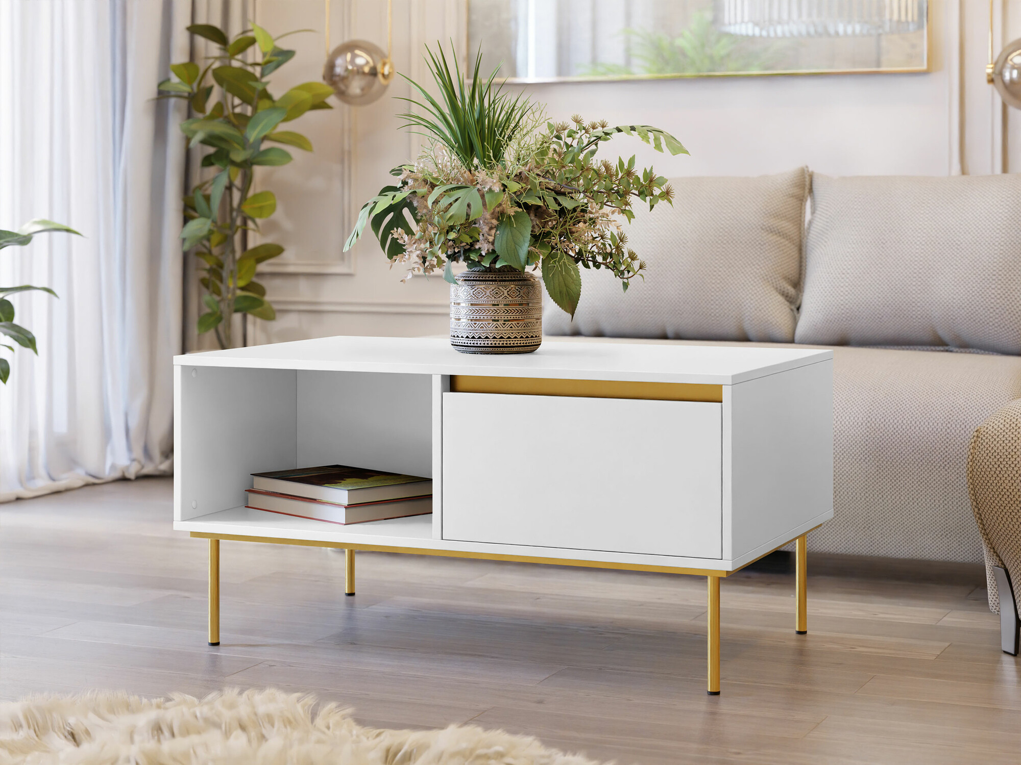 Table basse Comfivo 495 (Blanc)