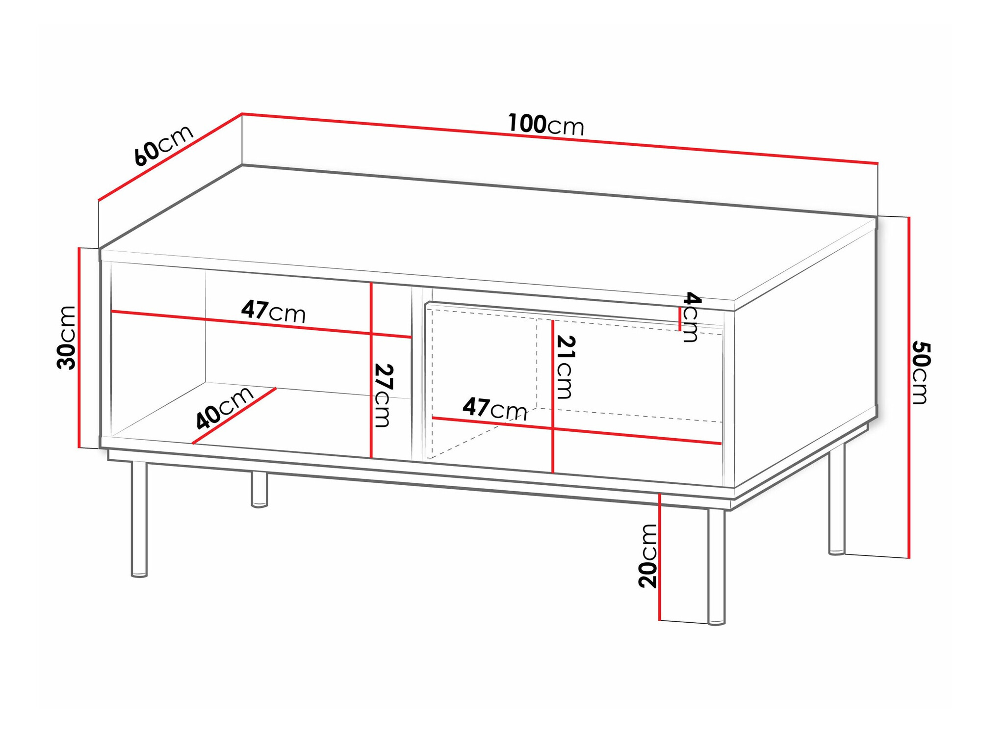 Table basse Comfivo 495 (Blanc)