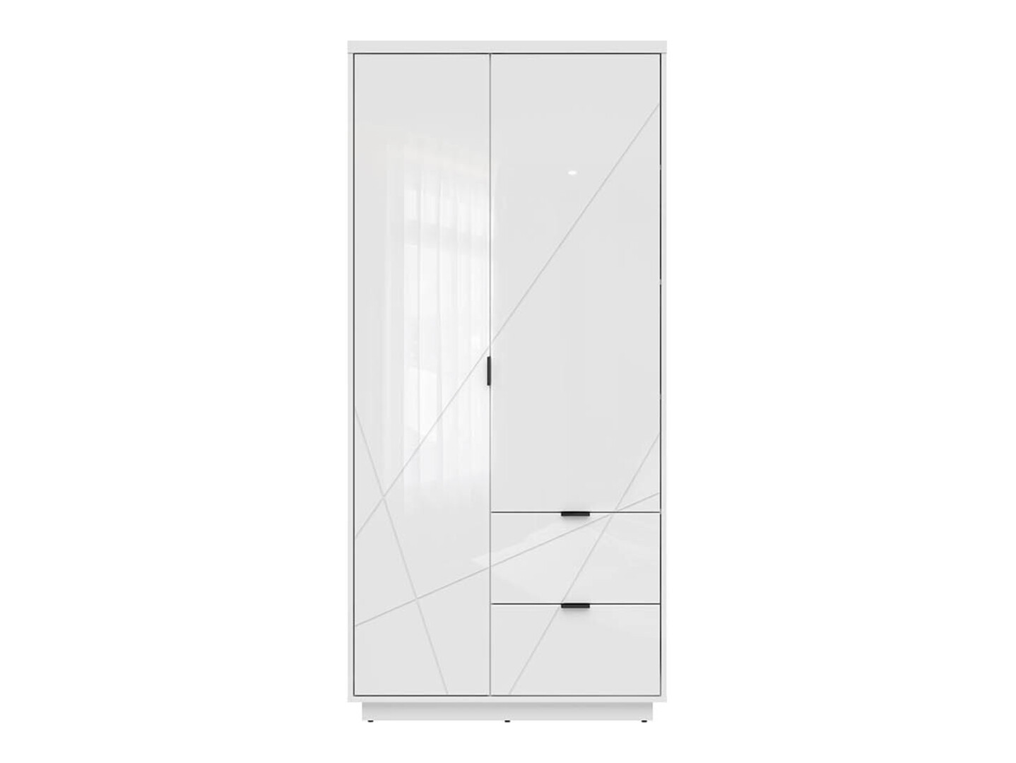 Armoire Fivale 105 (Blanc brillant + Blanc)
