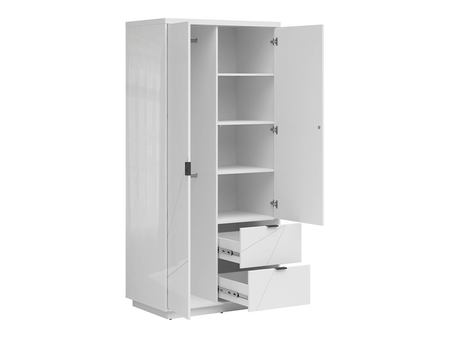 Armoire Fivale 105 (Blanc brillant + Blanc)