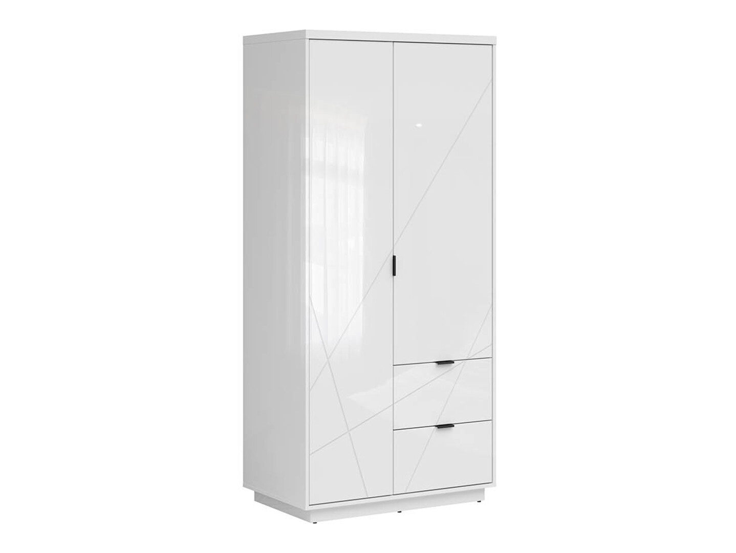 Armoire Fivale 105 (Blanc brillant + Blanc)