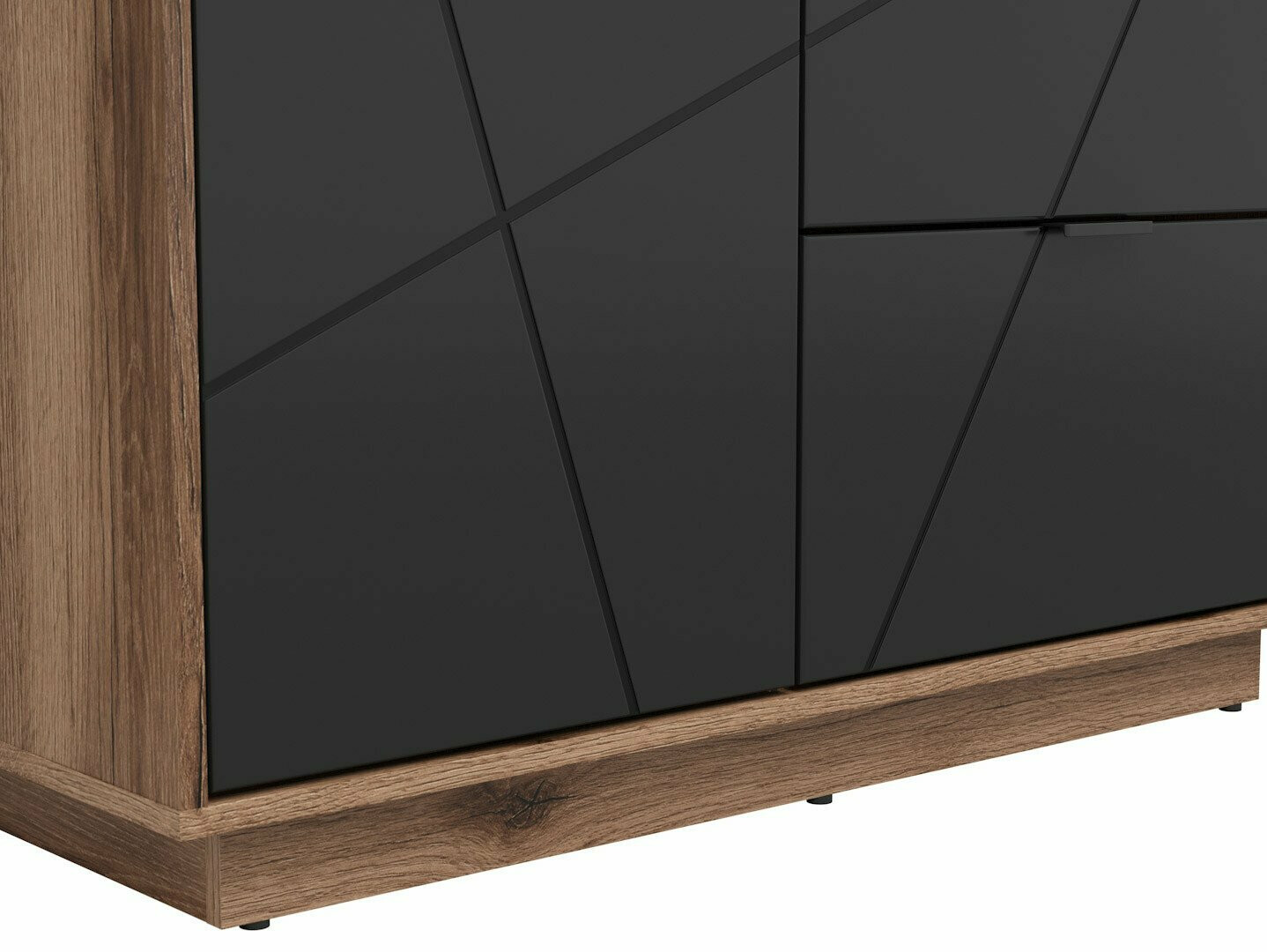 Armoire Fivale 105 (Chêne delano foncé + Noir)