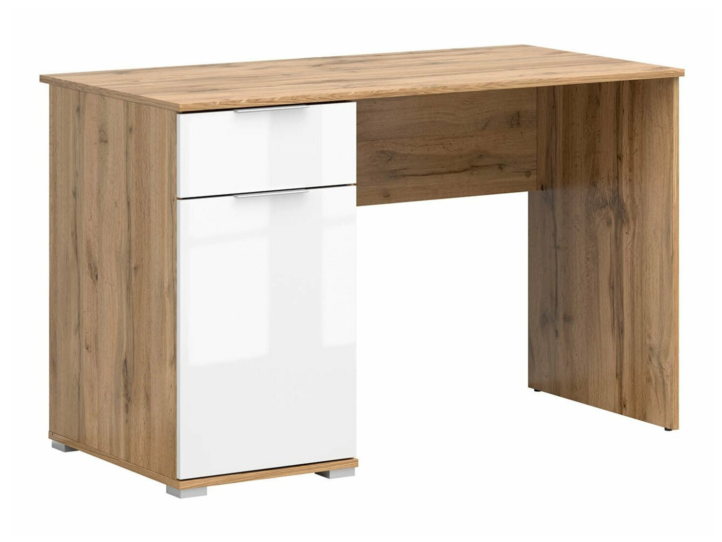 Bureau Tivetra 100 (Chêne wotan + Blanc brillant)