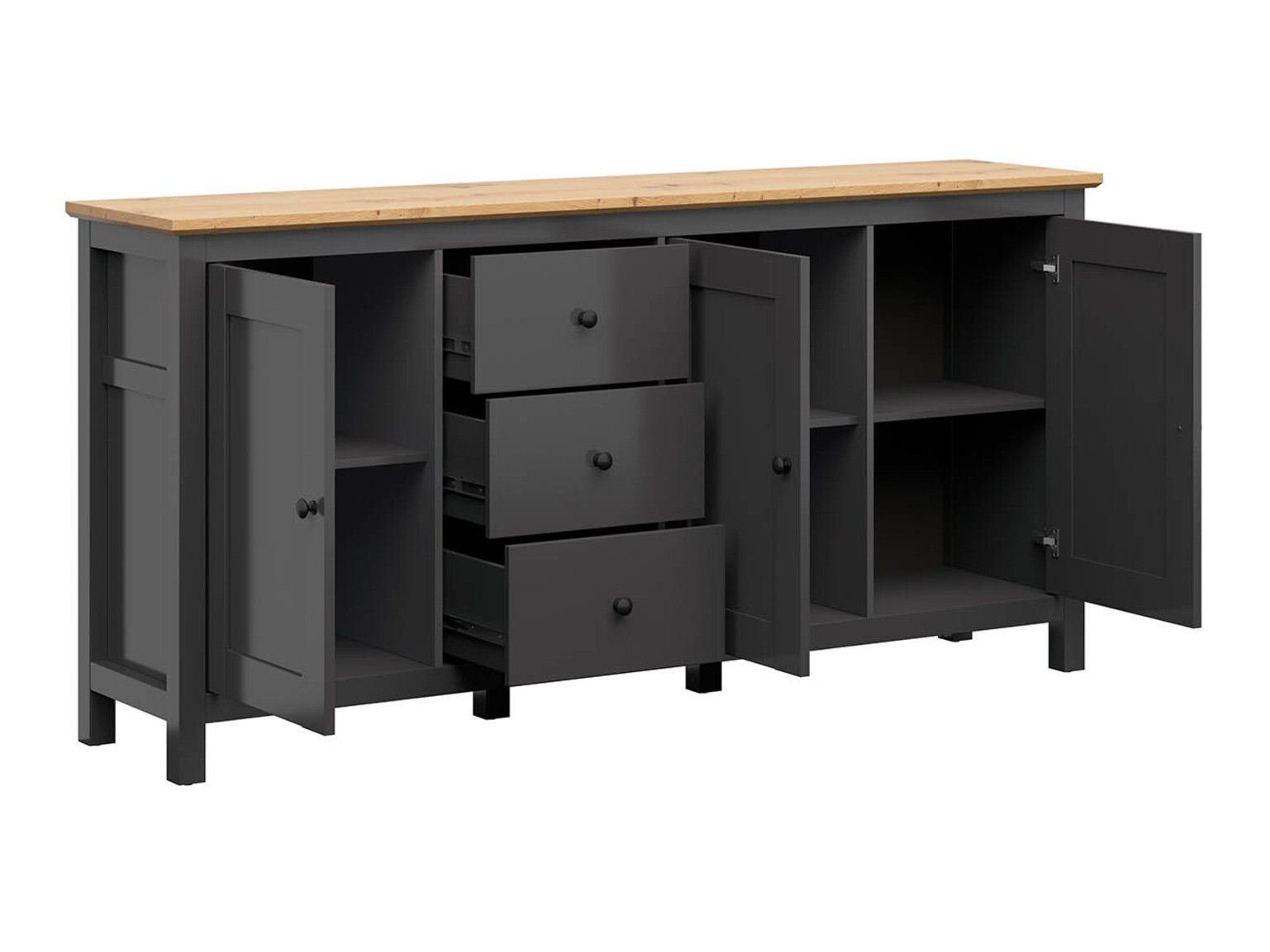 Commode Sordoro 102 (Graphite + Chêne Artisan)
