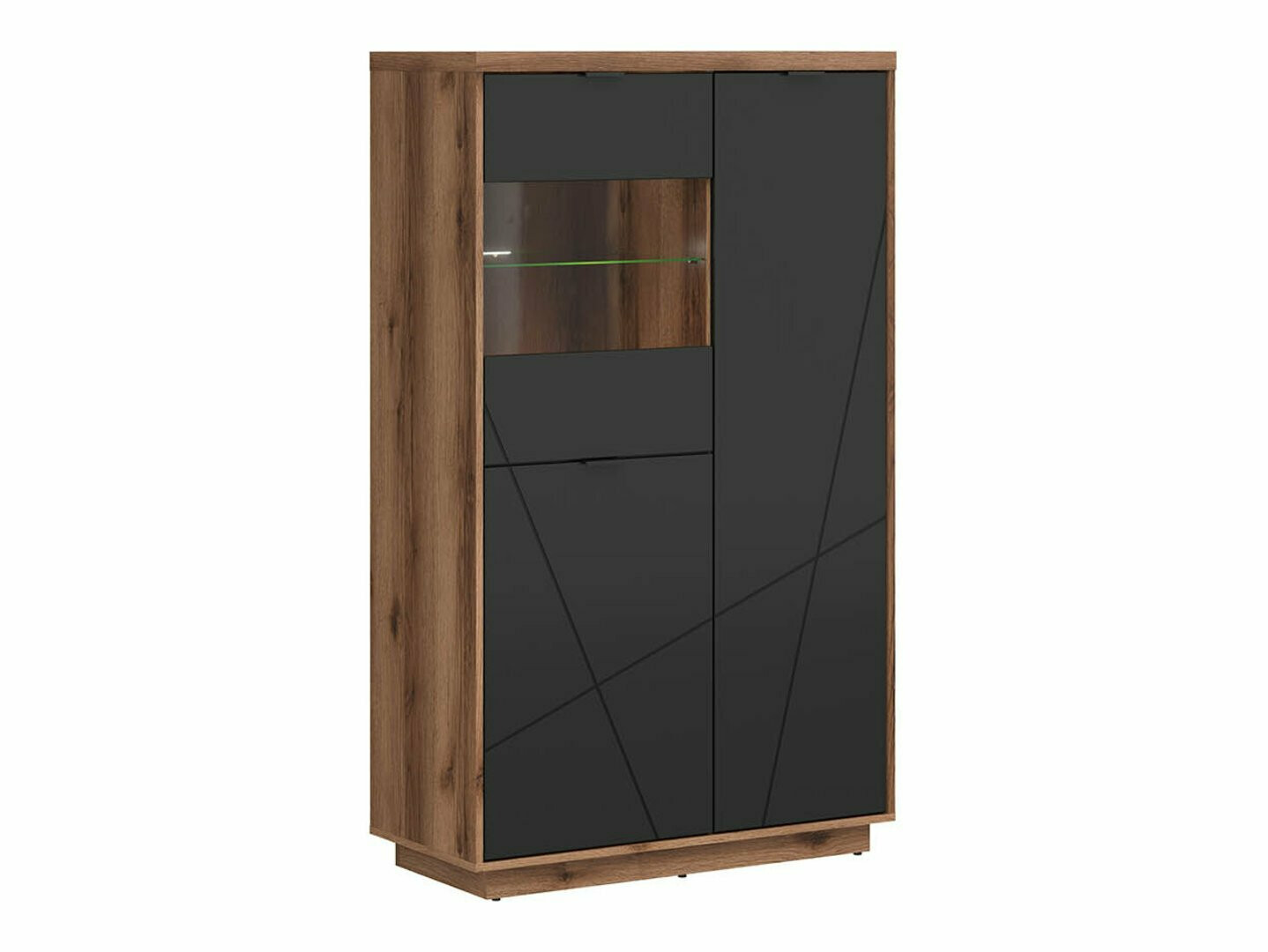 Étagère Fivale 103 (Chêne delano foncé + Noir mat)
