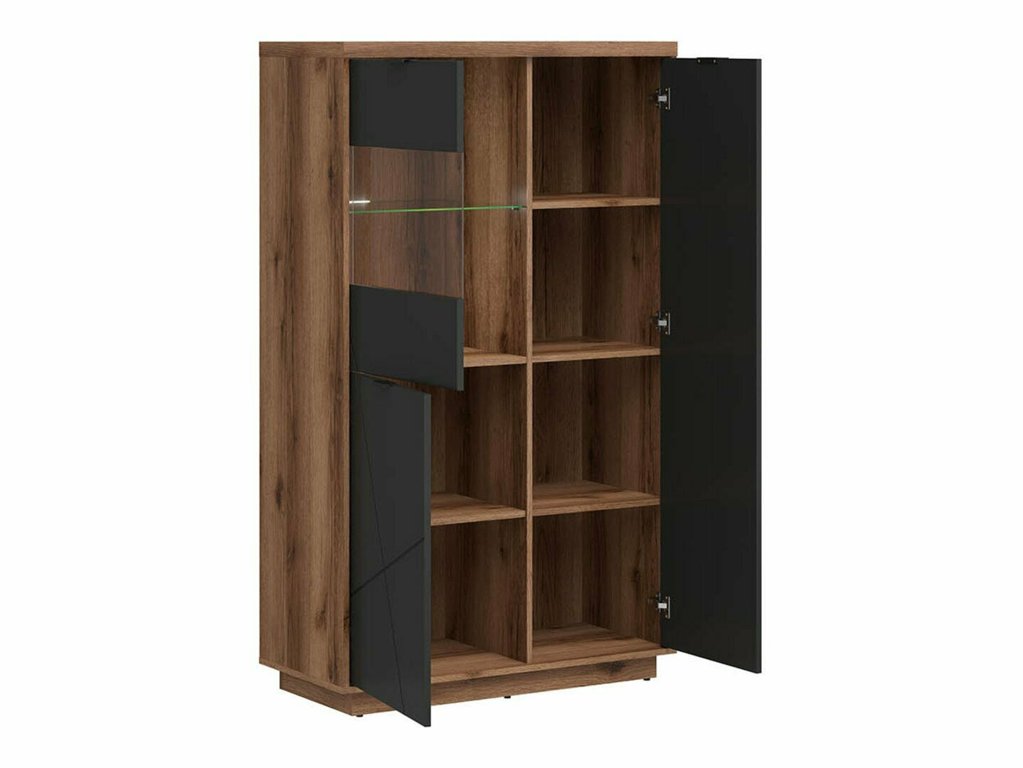 Étagère Fivale 103 (Chêne delano foncé + Noir mat)