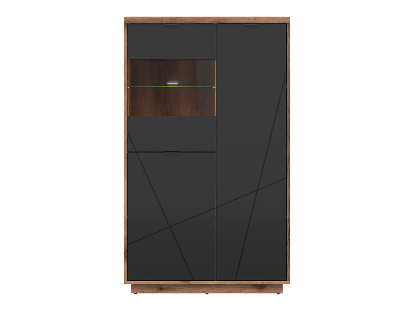 Étagère Fivale 103 (Chêne delano foncé + Noir mat)