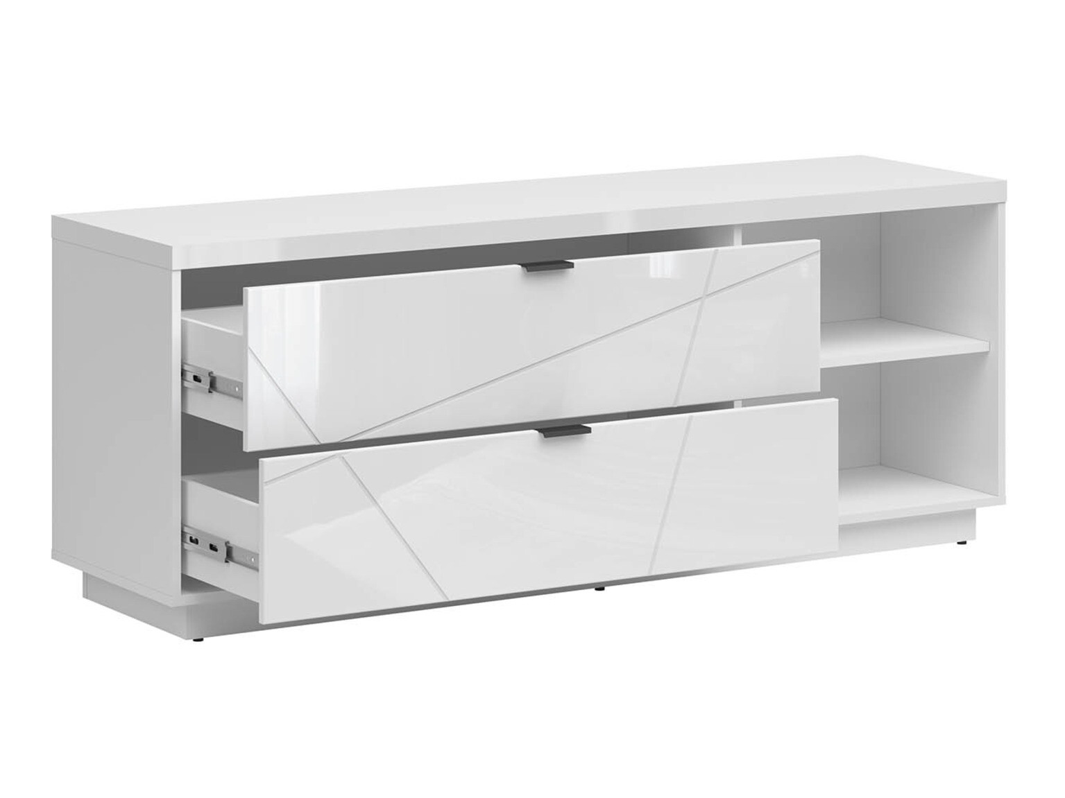 Meuble TV Fivale 104 (Blanc brillant + Blanc)
