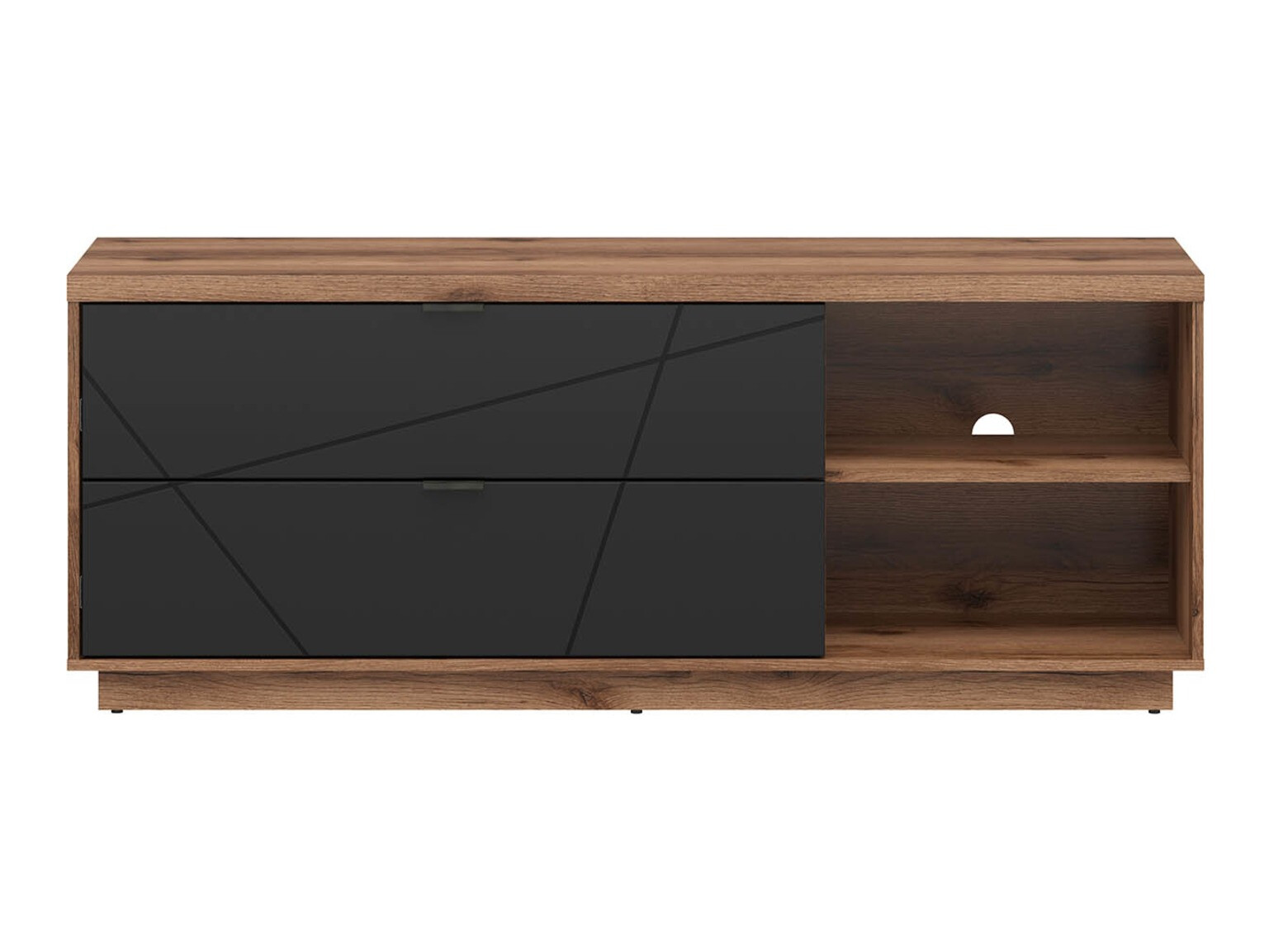 Meuble TV Fivale 104 (Chêne delano foncé + Noir mat)