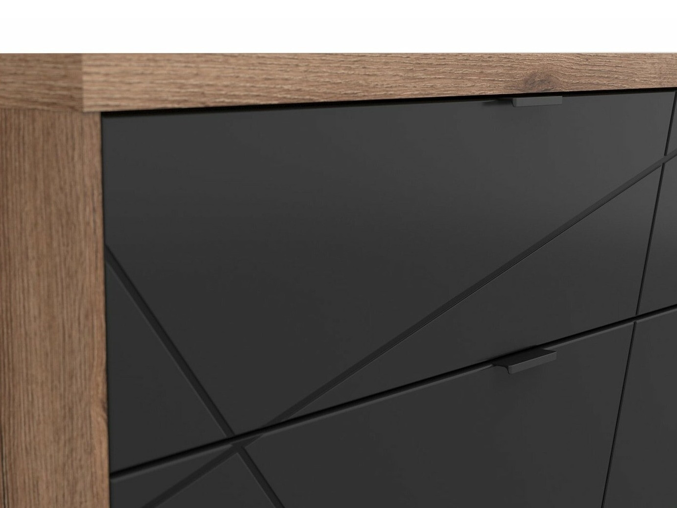 Meuble TV Fivale 104 (Chêne delano foncé + Noir mat)