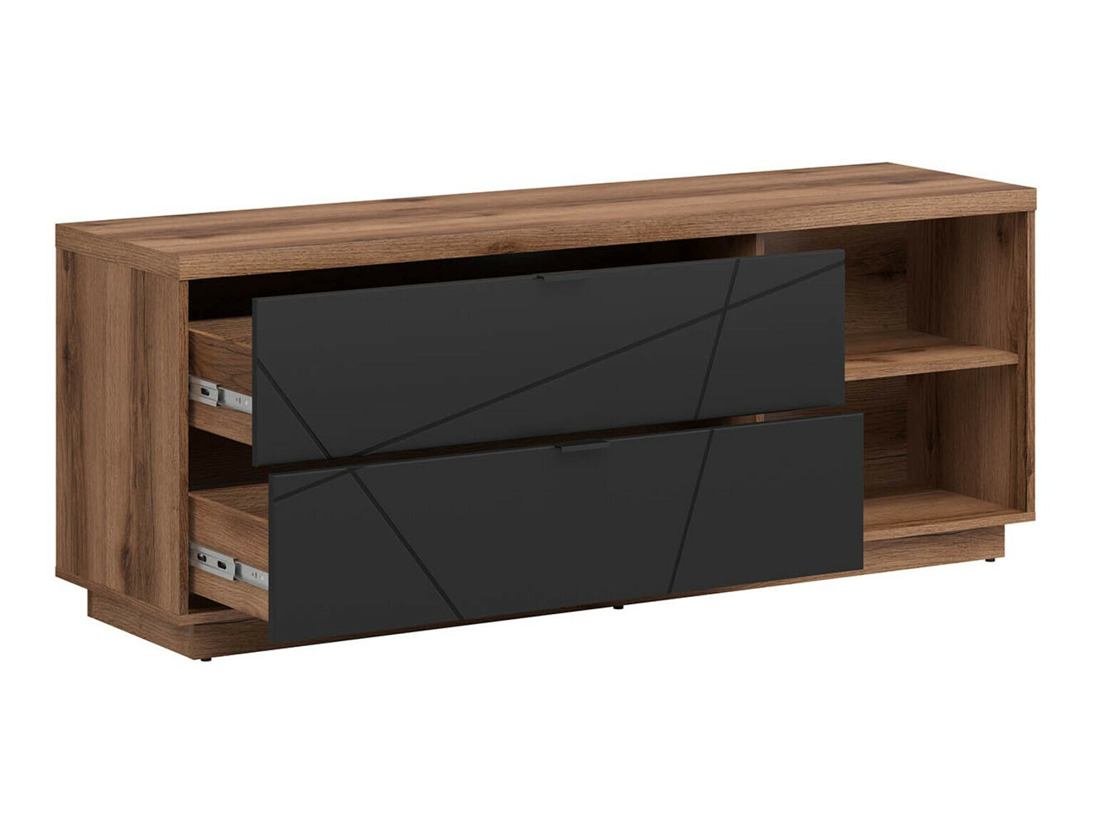 Meuble TV Fivale 104 (Chêne delano foncé + Noir mat)