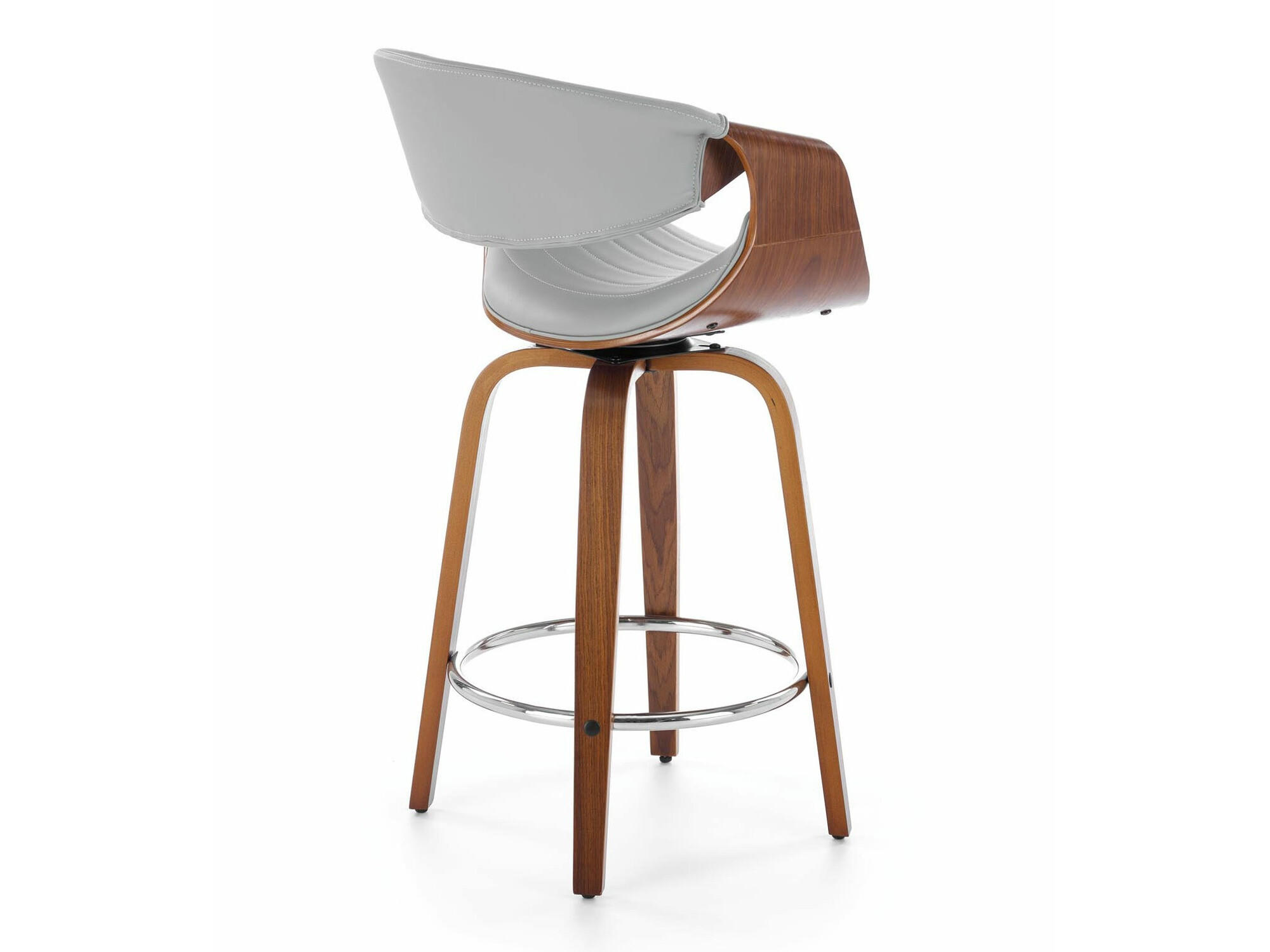 Chaise de bar mi-hauteur Houston 1599 (Gris + Noyer)