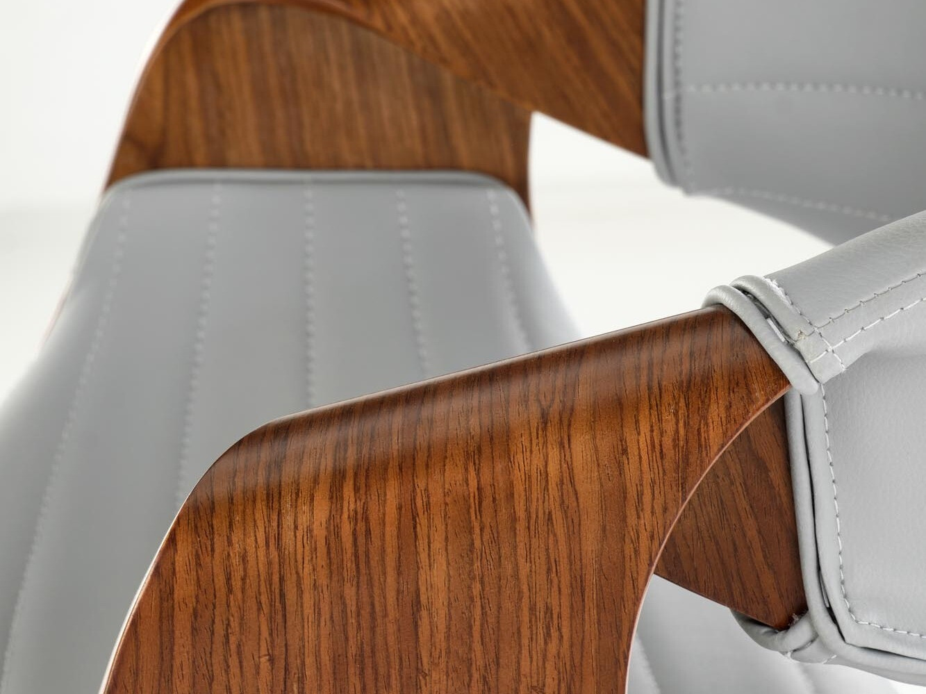 Chaise de bar mi-hauteur Houston 1599 (Gris + Noyer)