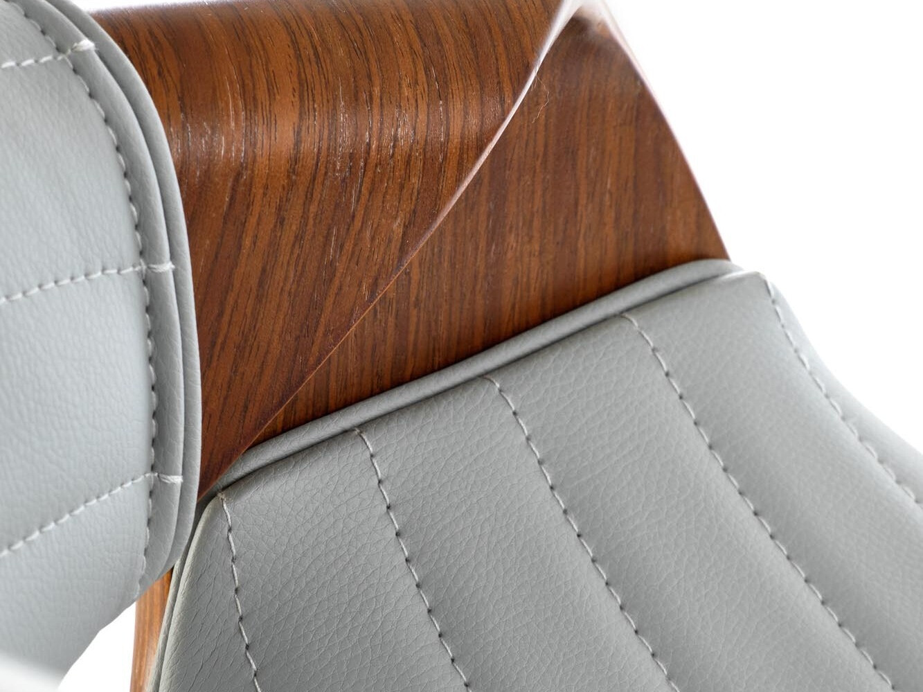 Chaise de bar mi-hauteur Houston 1599 (Gris + Noyer)