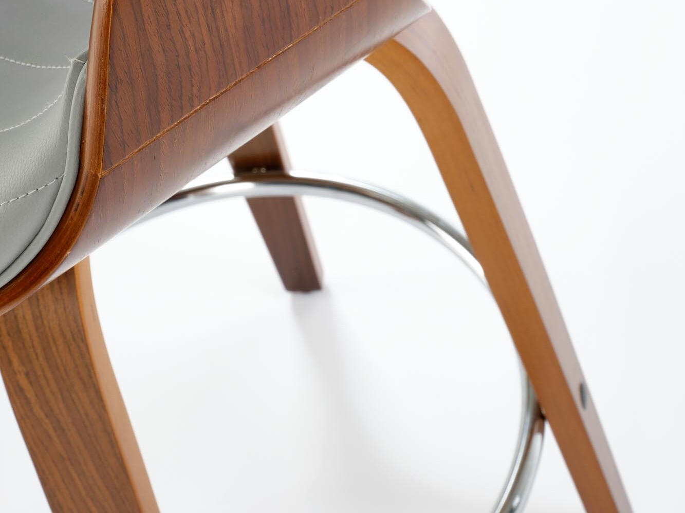 Chaise de bar mi-hauteur Houston 1599 (Gris + Noyer)