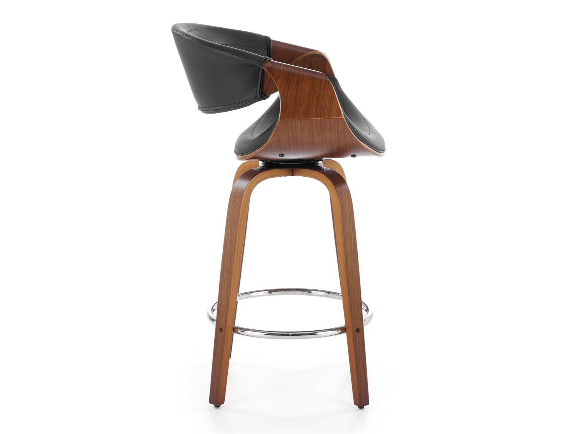 Chaise de bar mi-hauteur Houston 1599 (Noir + Noyer)