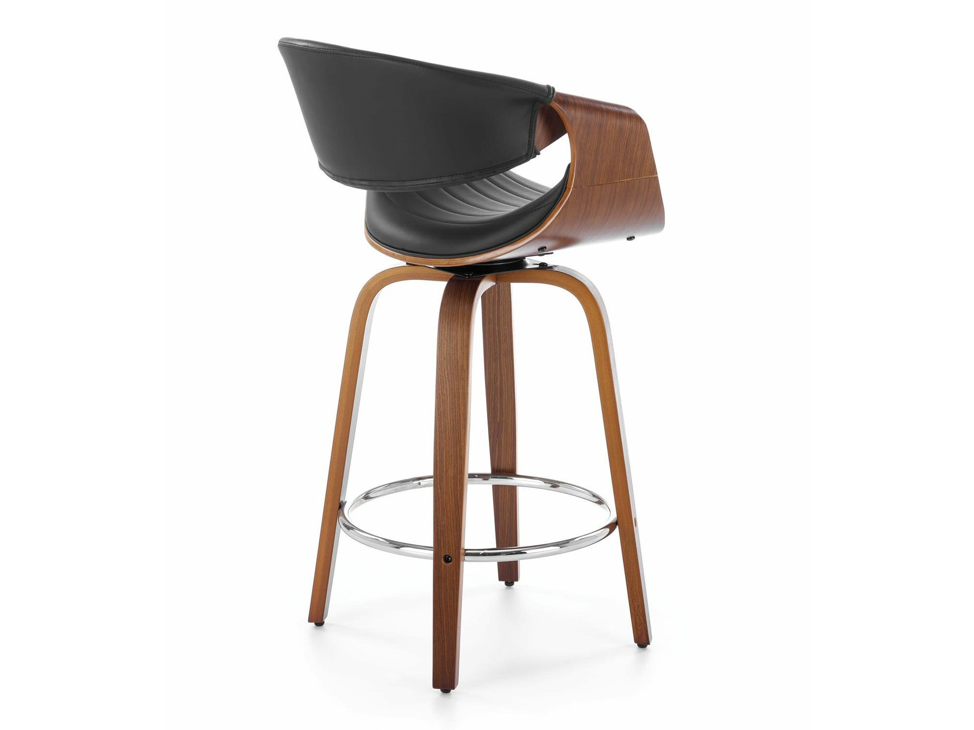 Chaise de bar mi-hauteur Houston 1599 (Noir + Noyer)