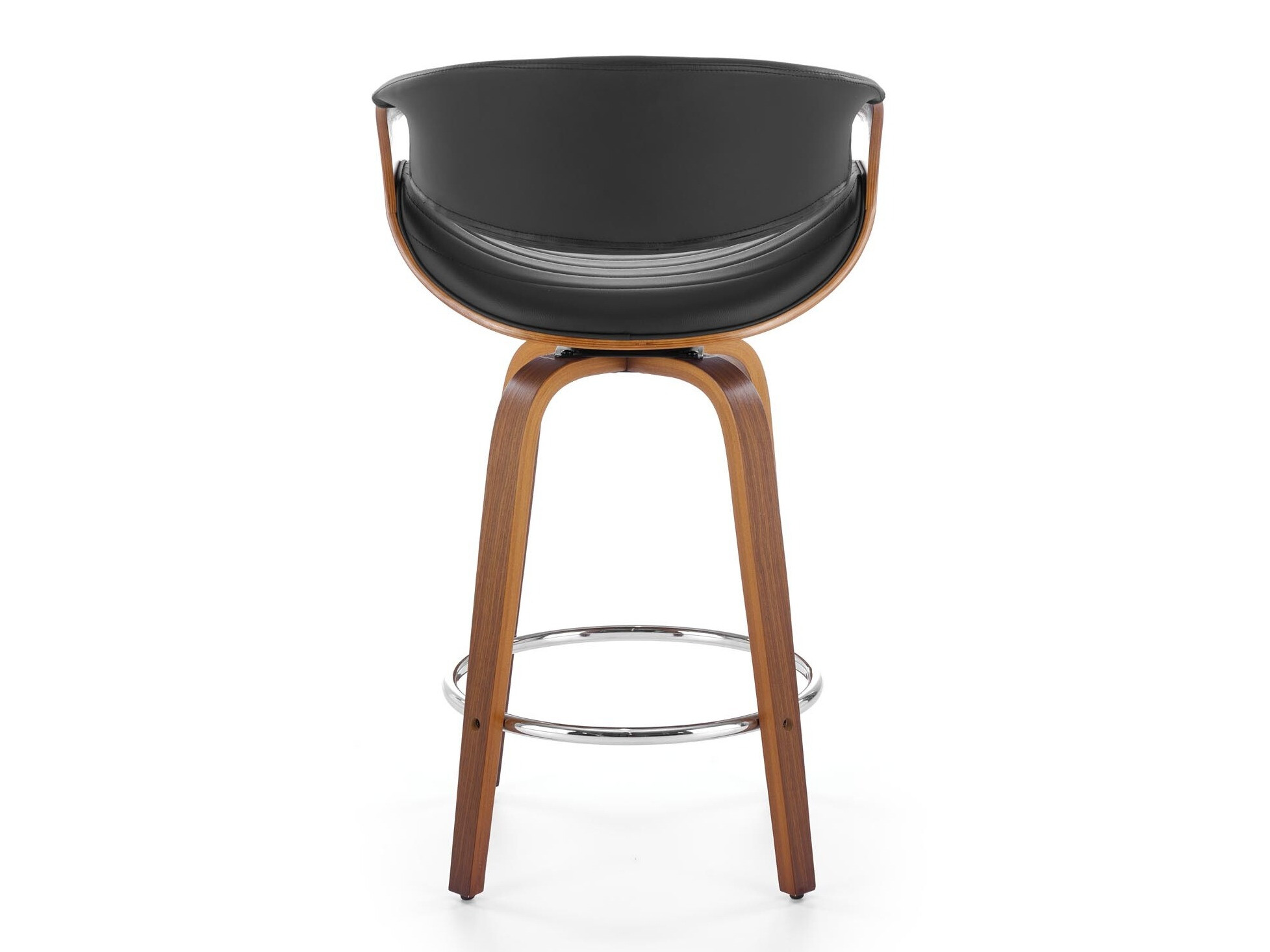 Chaise de bar mi-hauteur Houston 1599 (Noir + Noyer)