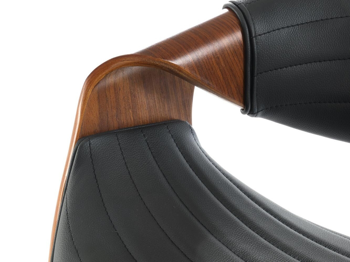 Chaise de bar mi-hauteur Houston 1599 (Noir + Noyer)