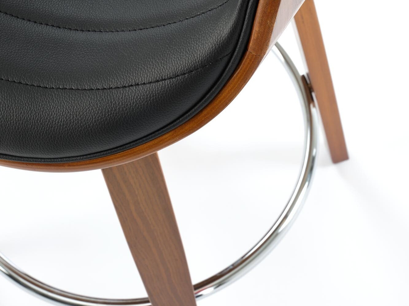 Chaise de bar mi-hauteur Houston 1599 (Noir + Noyer)