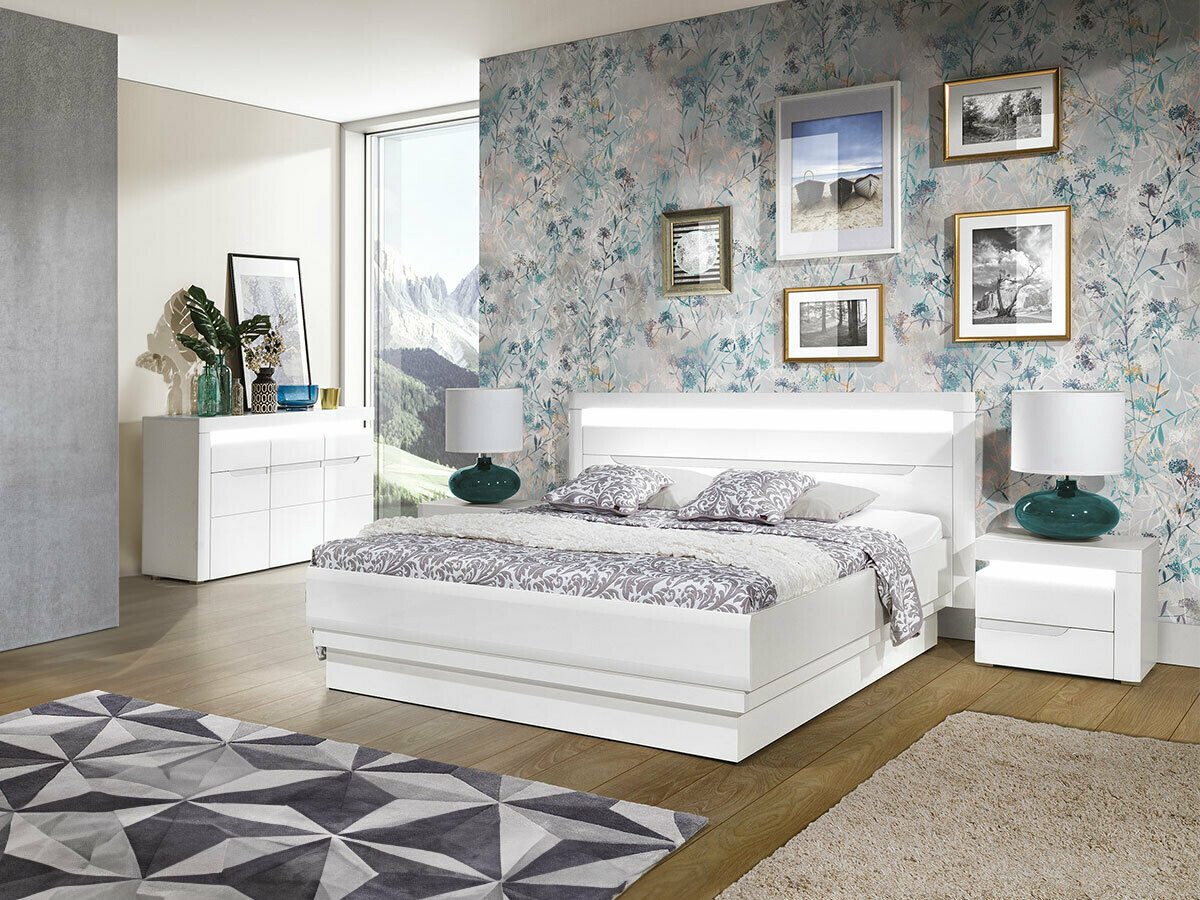 Commode Revelmi 103 (Blanc brillant + Blanc)