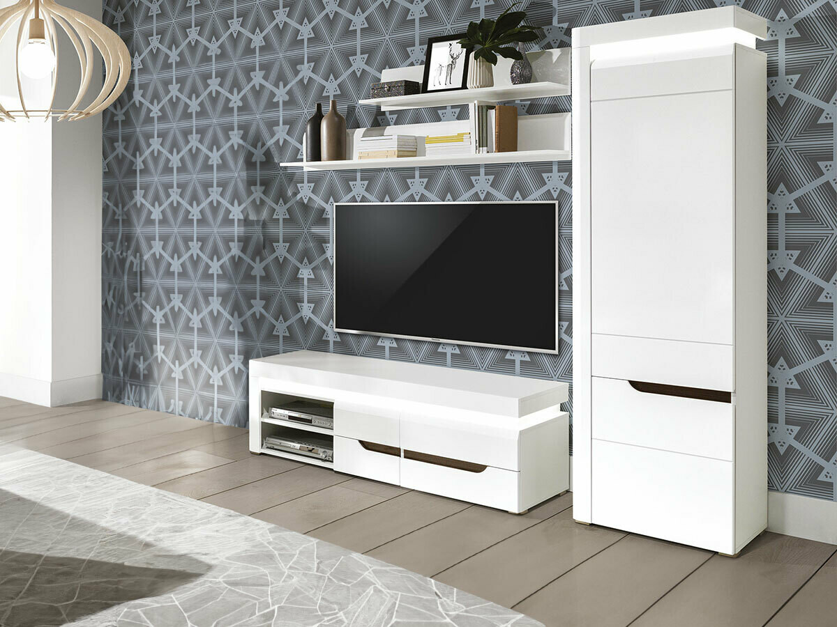 Meuble TV Revelmi 101 (Blanc brillant + Blanc)