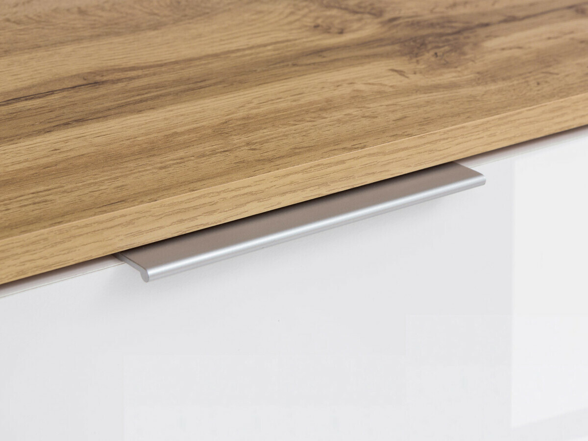 Commode Tivetra 102 (Chêne wotan + Blanc brillant)