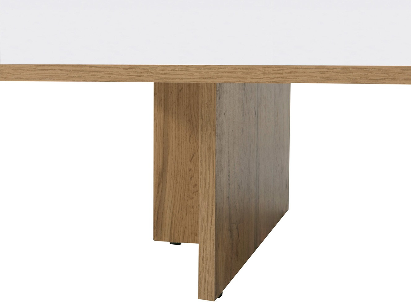 Table basse Tivetra 124 (Chêne wotan + Blanc brillant)