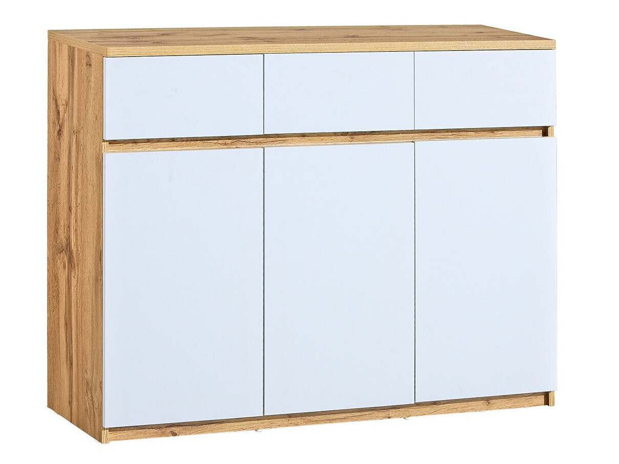 Commode Evaropha 105 (Chêne wotan + Blanc)